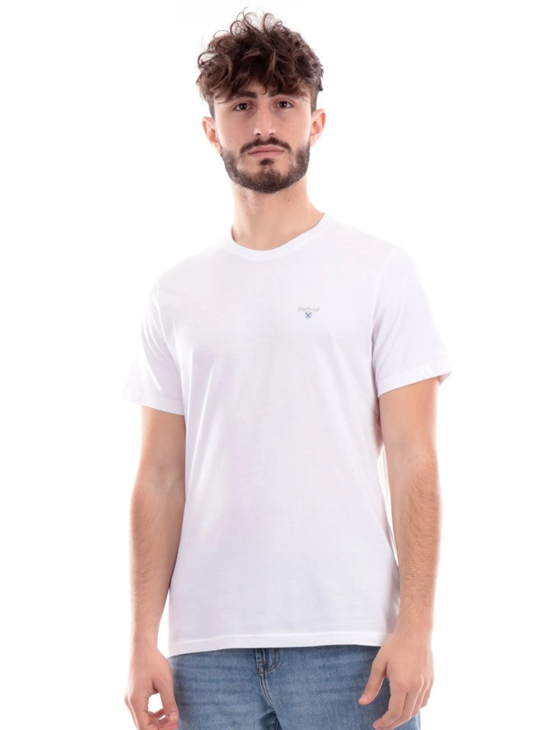 BARBOUR T-Shirt*T-shirt bianca da uomo con logo MTS0670