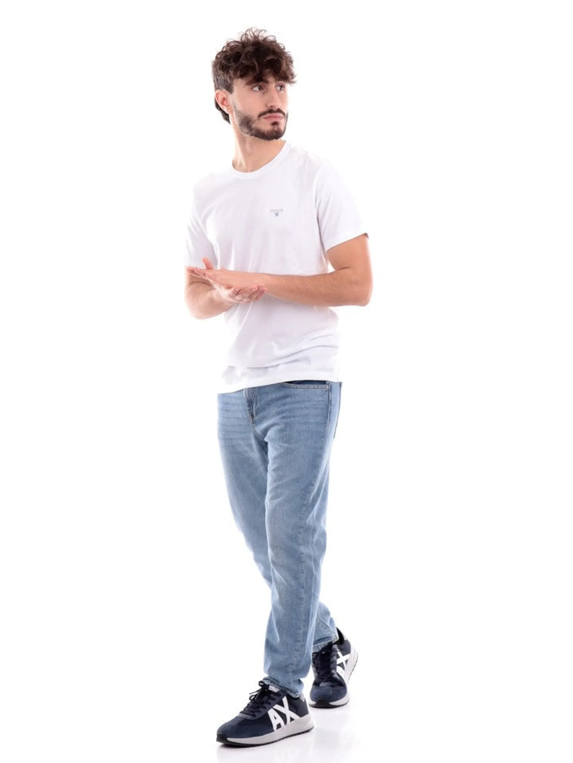 BARBOUR T-Shirt*T-shirt bianca da uomo con logo MTS0670