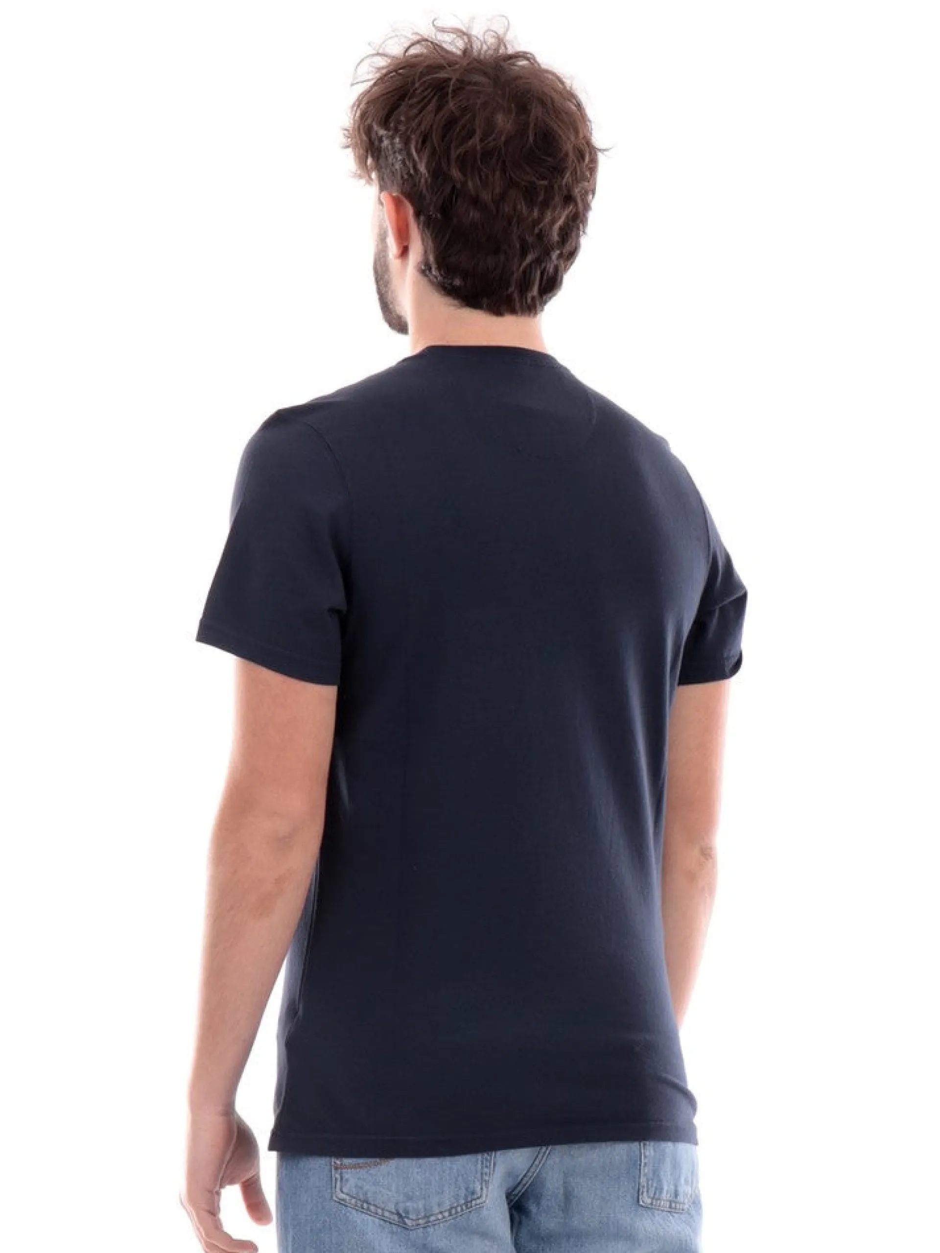 BARBOUR T-Shirt*T-shirt blu da uomo con logo MTS0670