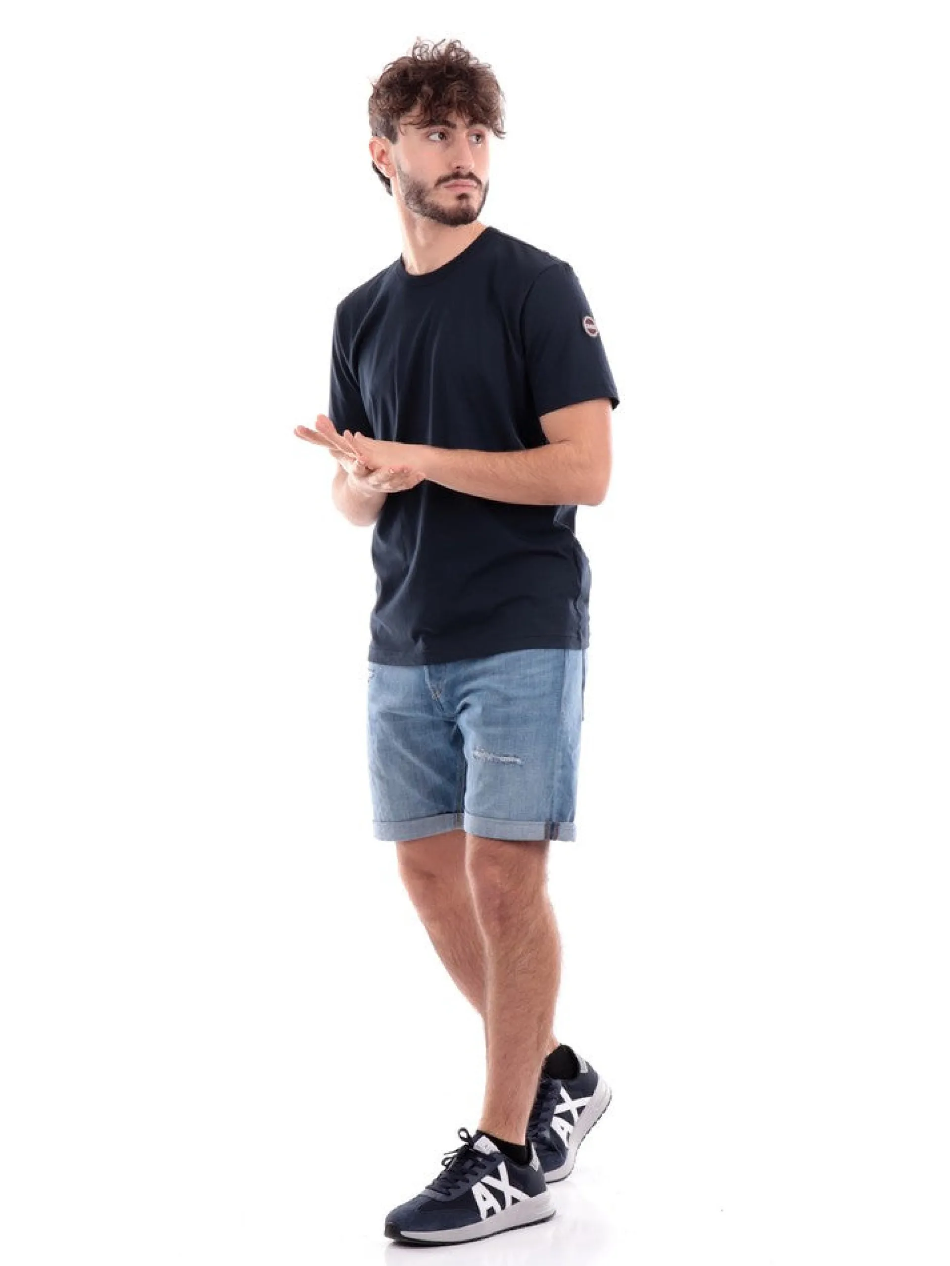 COLMAR T-Shirt*T-shirt blu da uomo con patch 75406SH