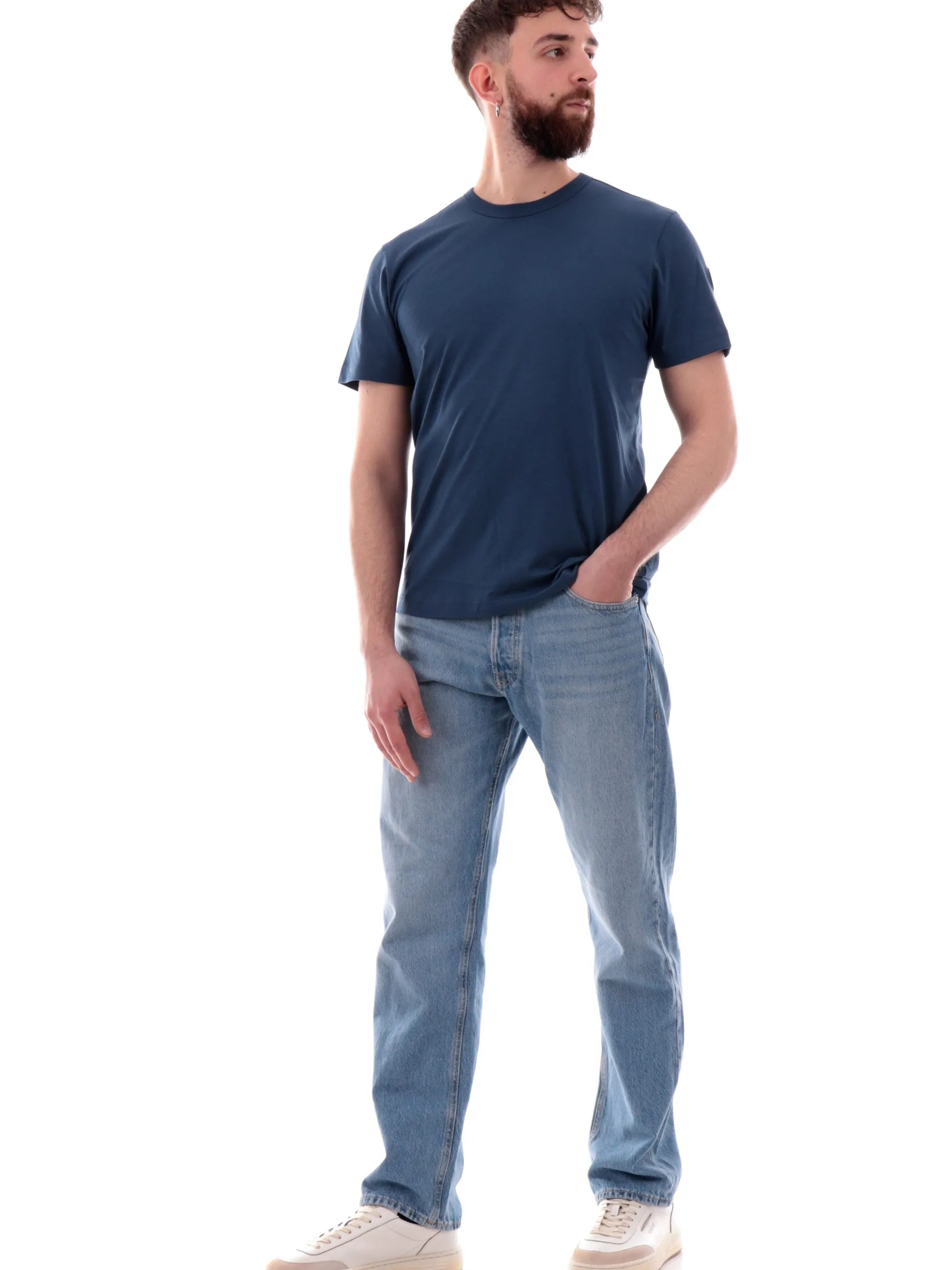 COLMAR T-Shirt*T-shirt blu da uomo con patch 75406SH