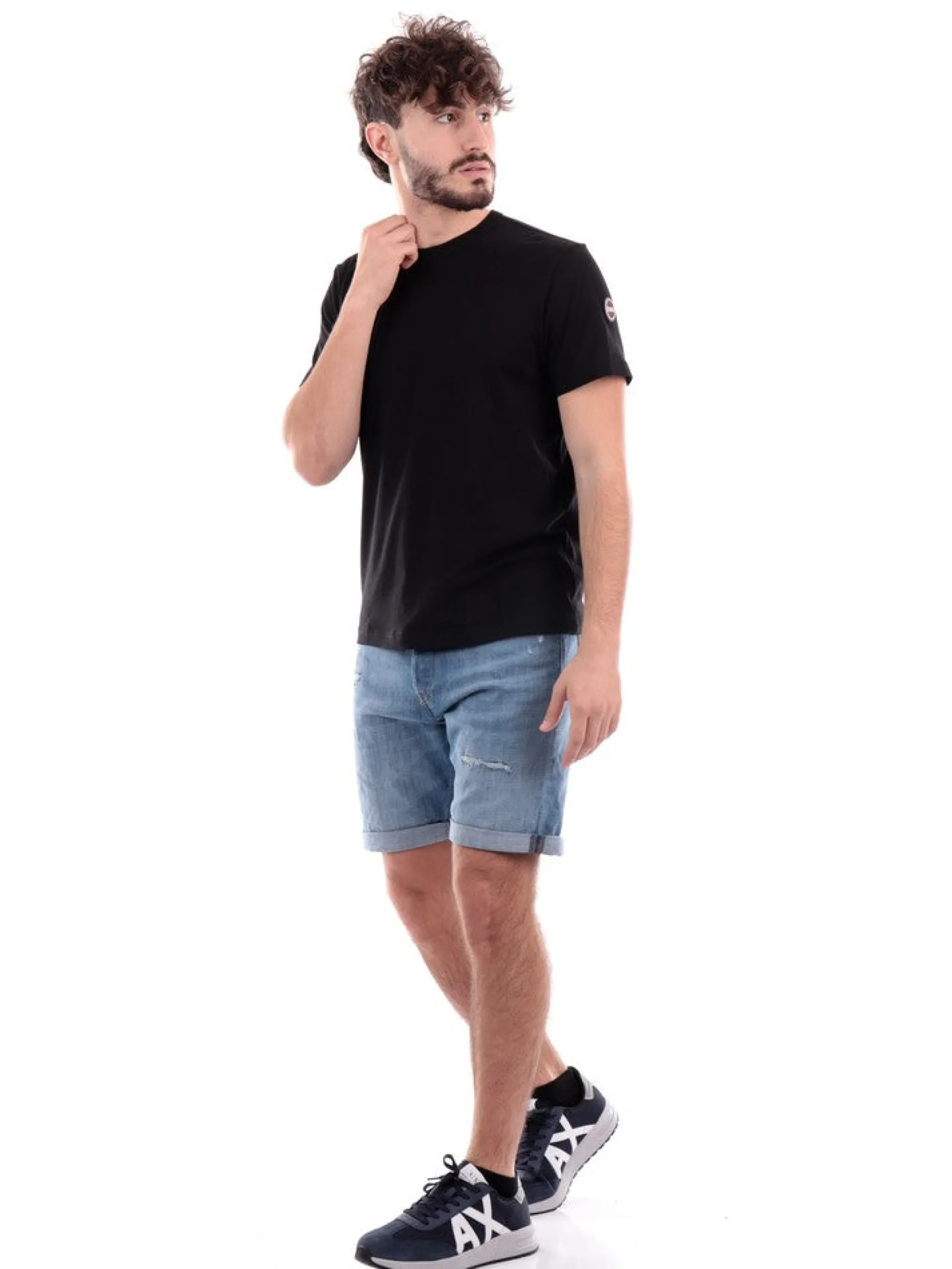 COLMAR T-Shirt*T-shirt nera da uomo con patch 75406SH