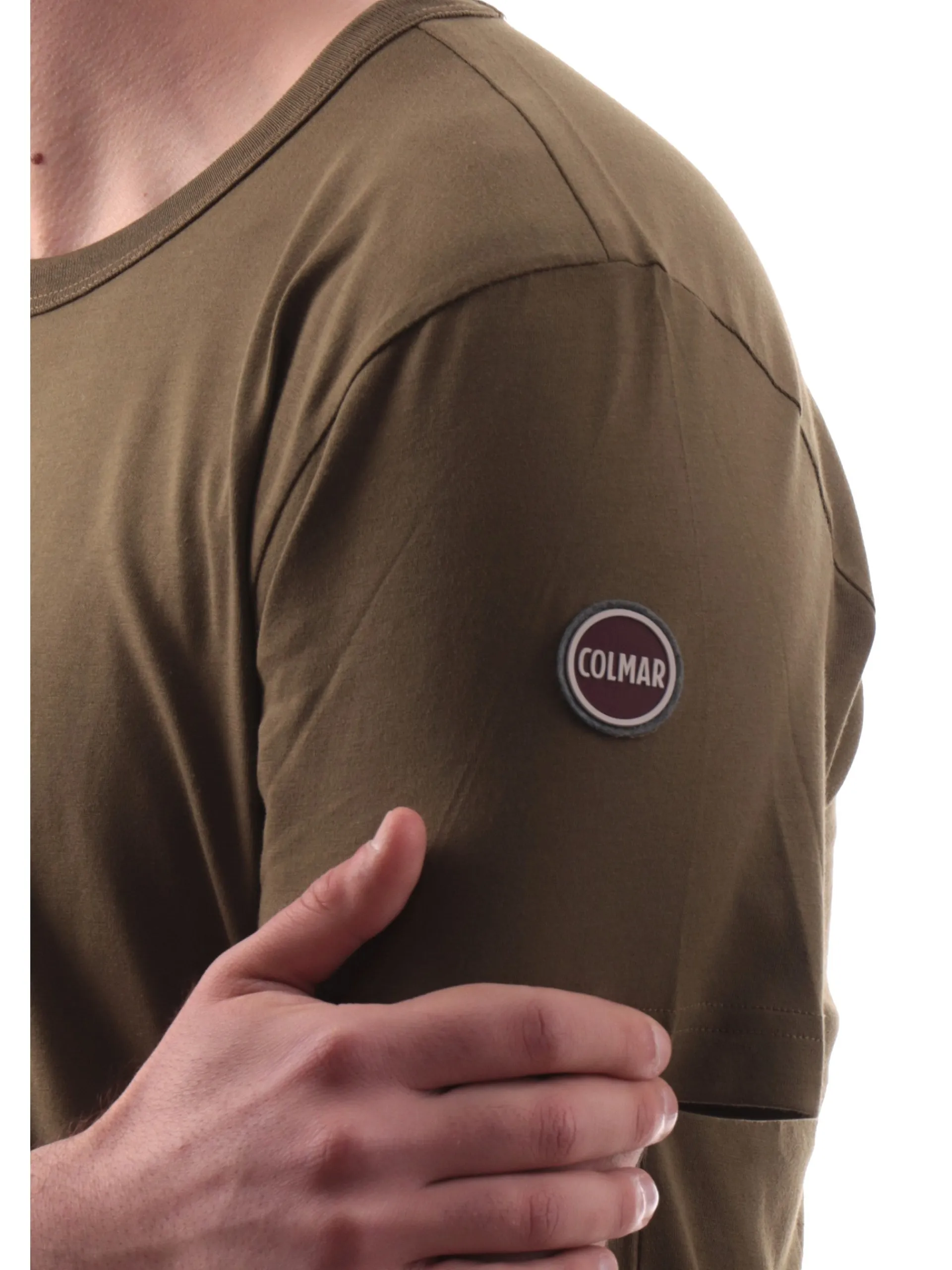 COLMAR T-Shirt*T-shirt verde da uomo con patch 75406SH