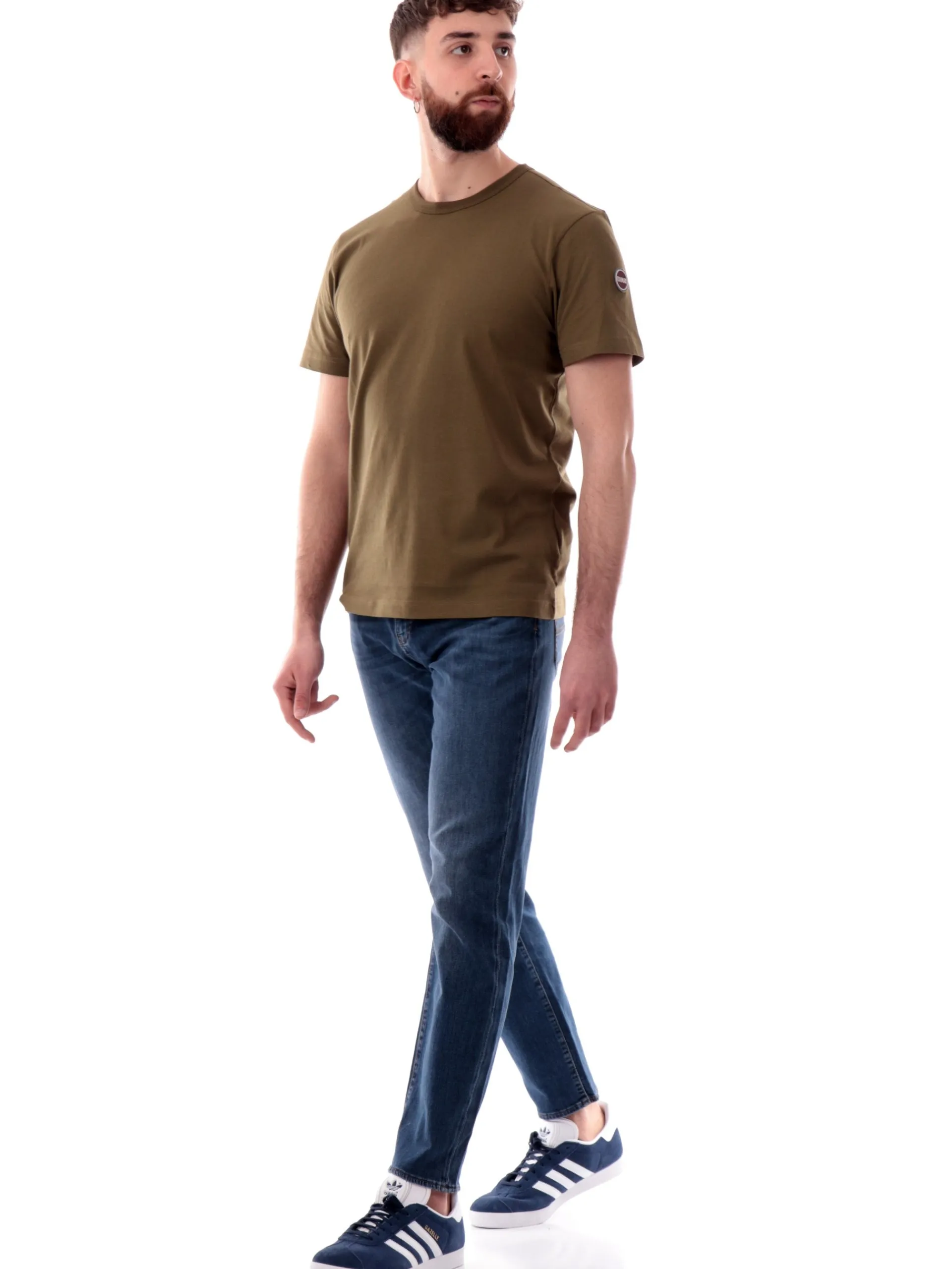 COLMAR T-Shirt*T-shirt verde da uomo con patch 75406SH