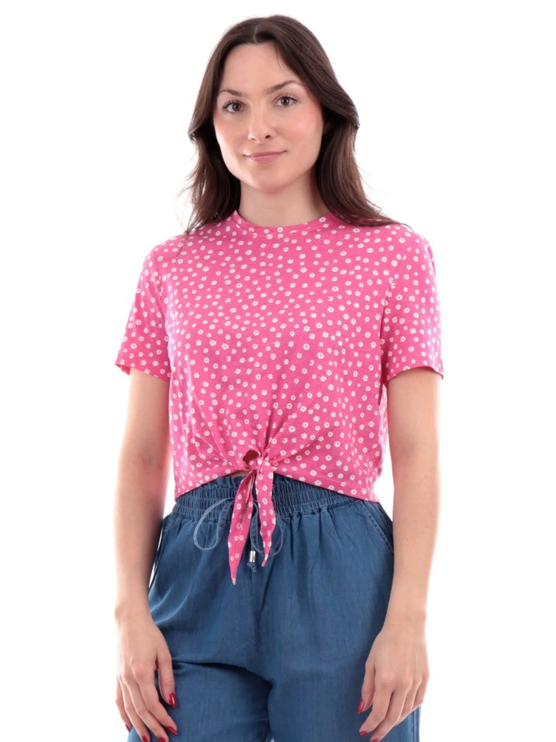 ONLY Maglie*T-shirt crop rosa da donna con fiori 15257467