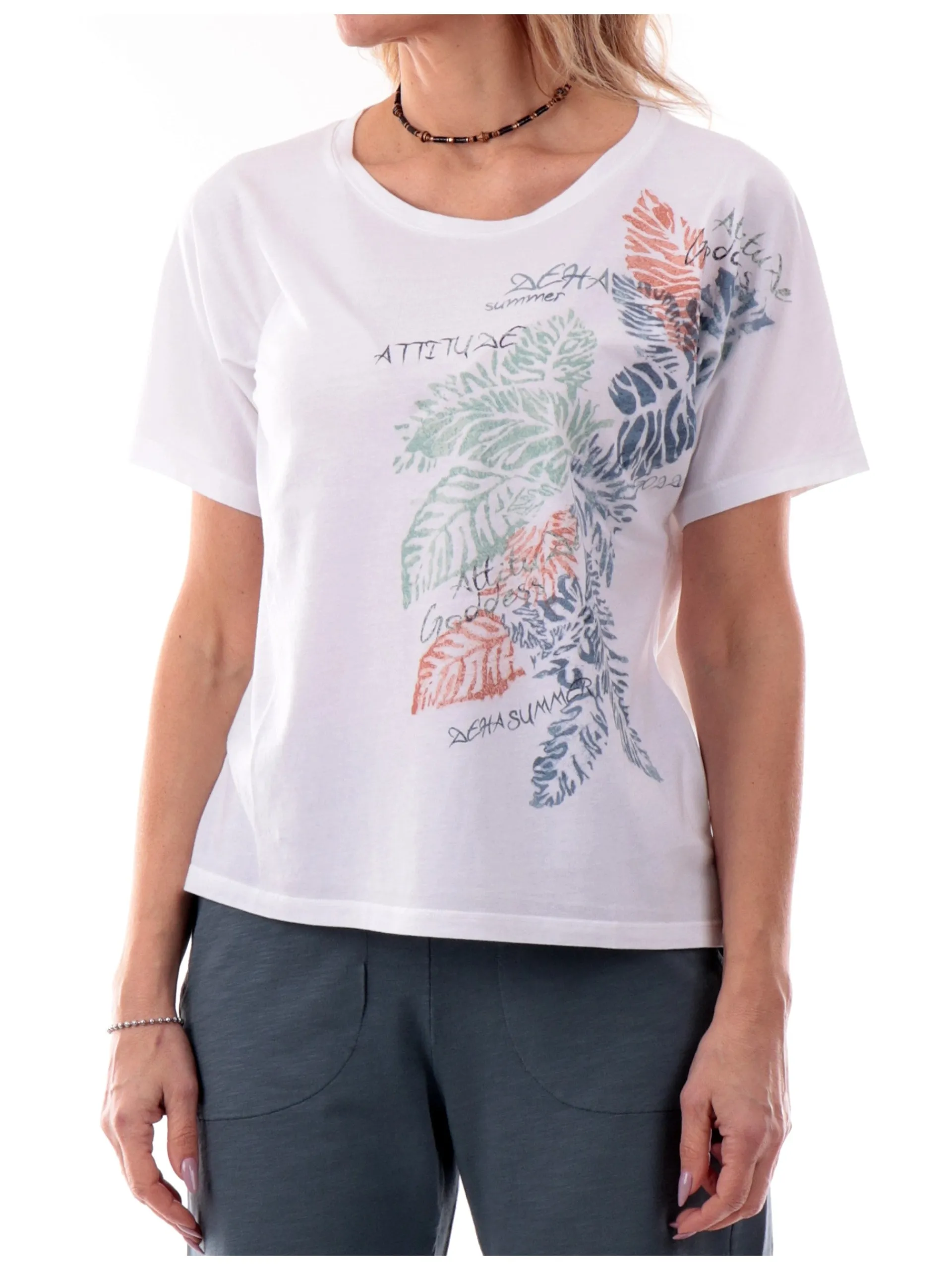 DEHA T-Shirt*T-shirt bianca da donna con maxi stampa D22463