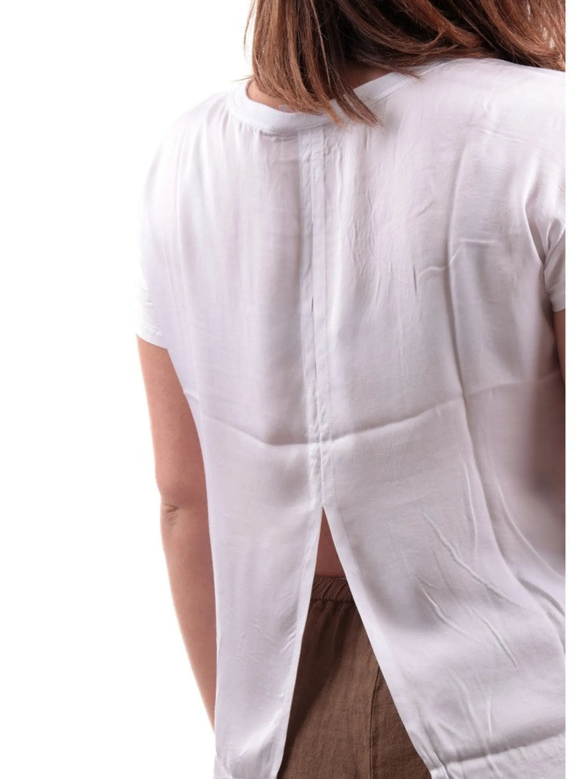 DEHA T-Shirt*T-shirt bianca da donna con spacco posteriore D021611
