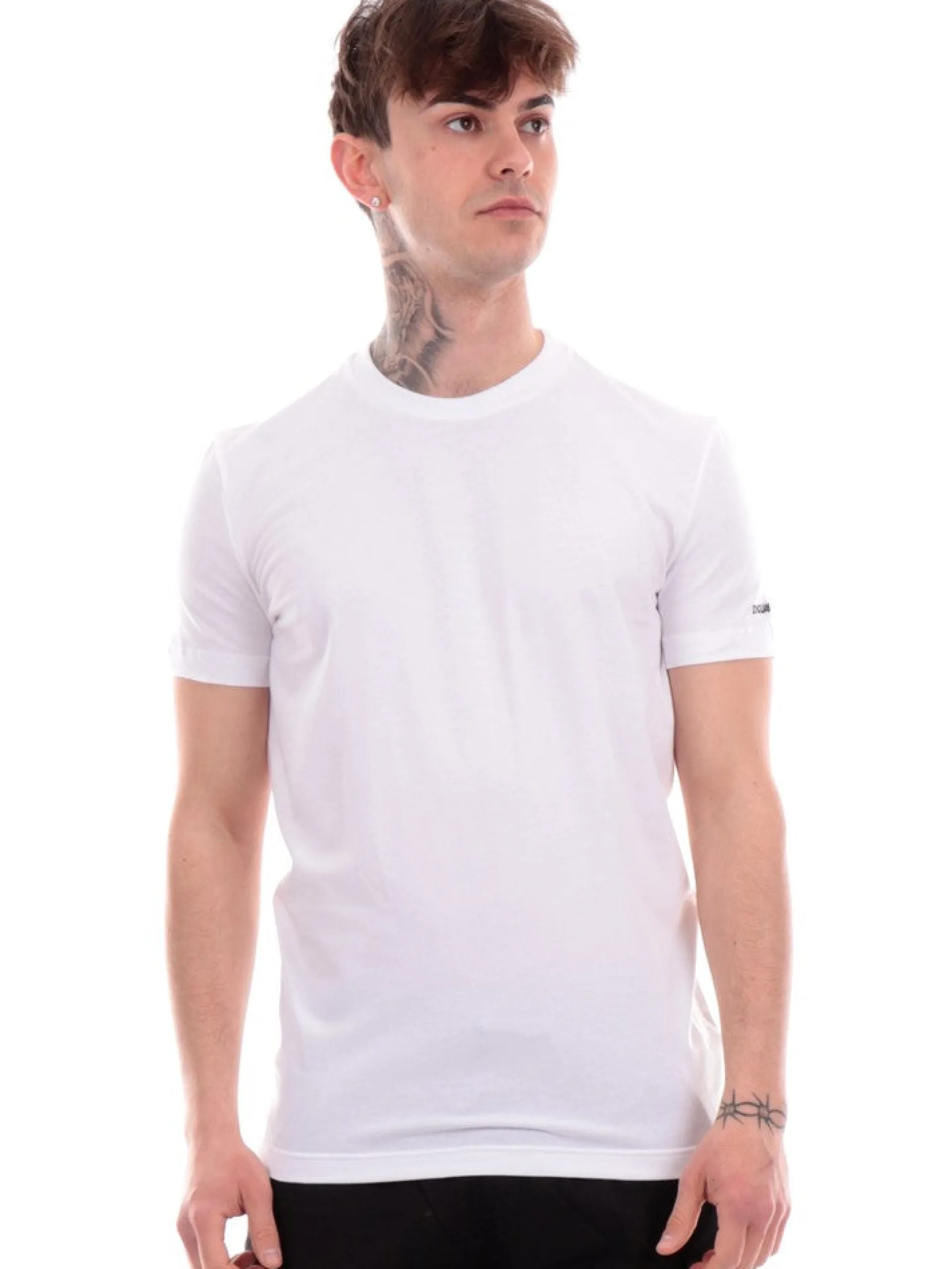 DSQUARED T-Shirt*T-shirt bianca da uomo logo stampato D9M205190