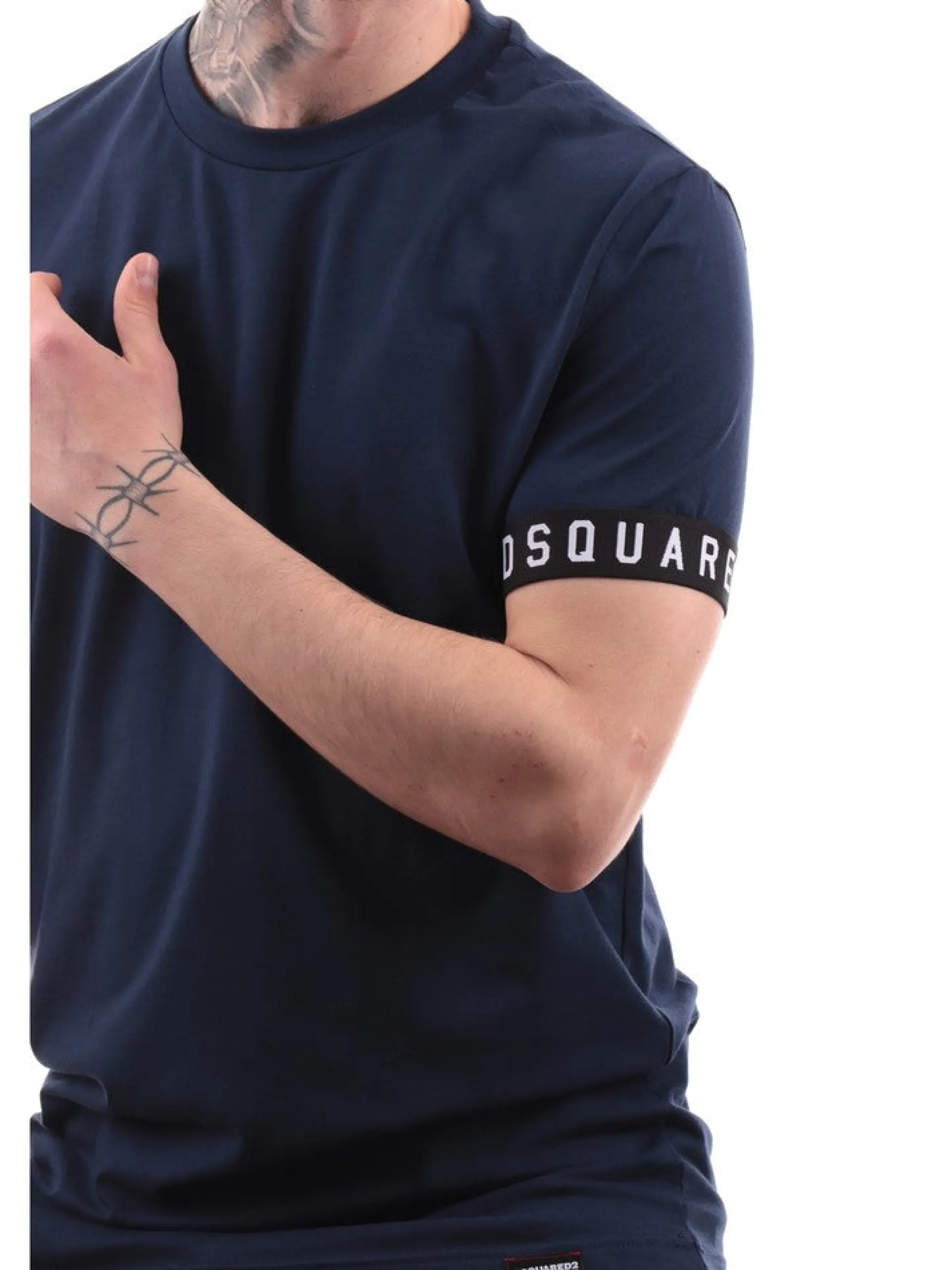 DSQUARED T-Shirt*T-shirt blu da uomo banda logata D9M3S5400