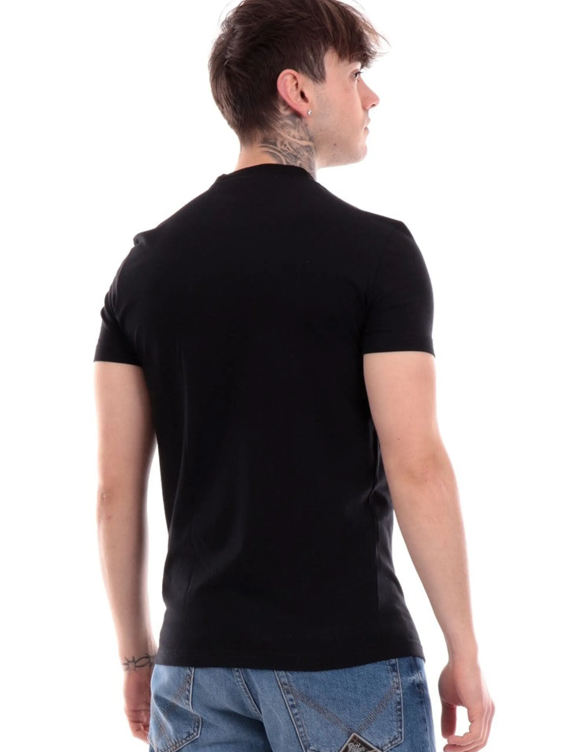 DSQUARED T-Shirt*T-shirt nera da uomo con patch D9M204900