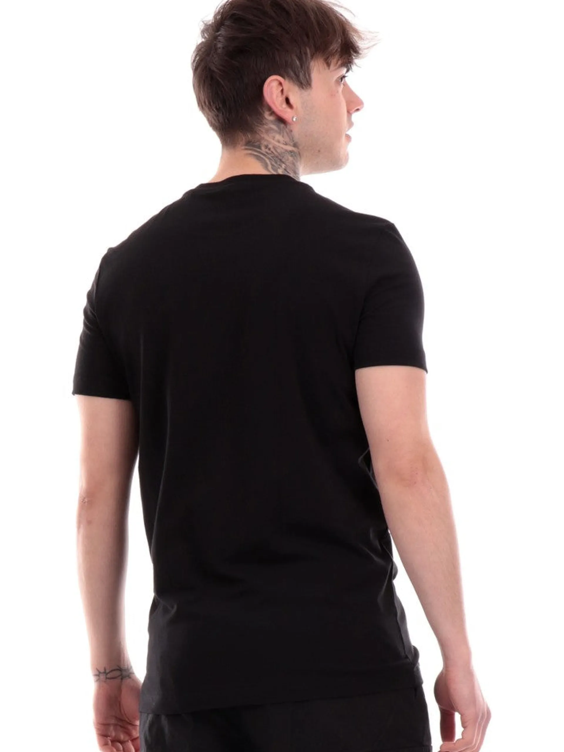 DSQUARED T-Shirt*T-shirt nera da uomo logo stampato D9M205190