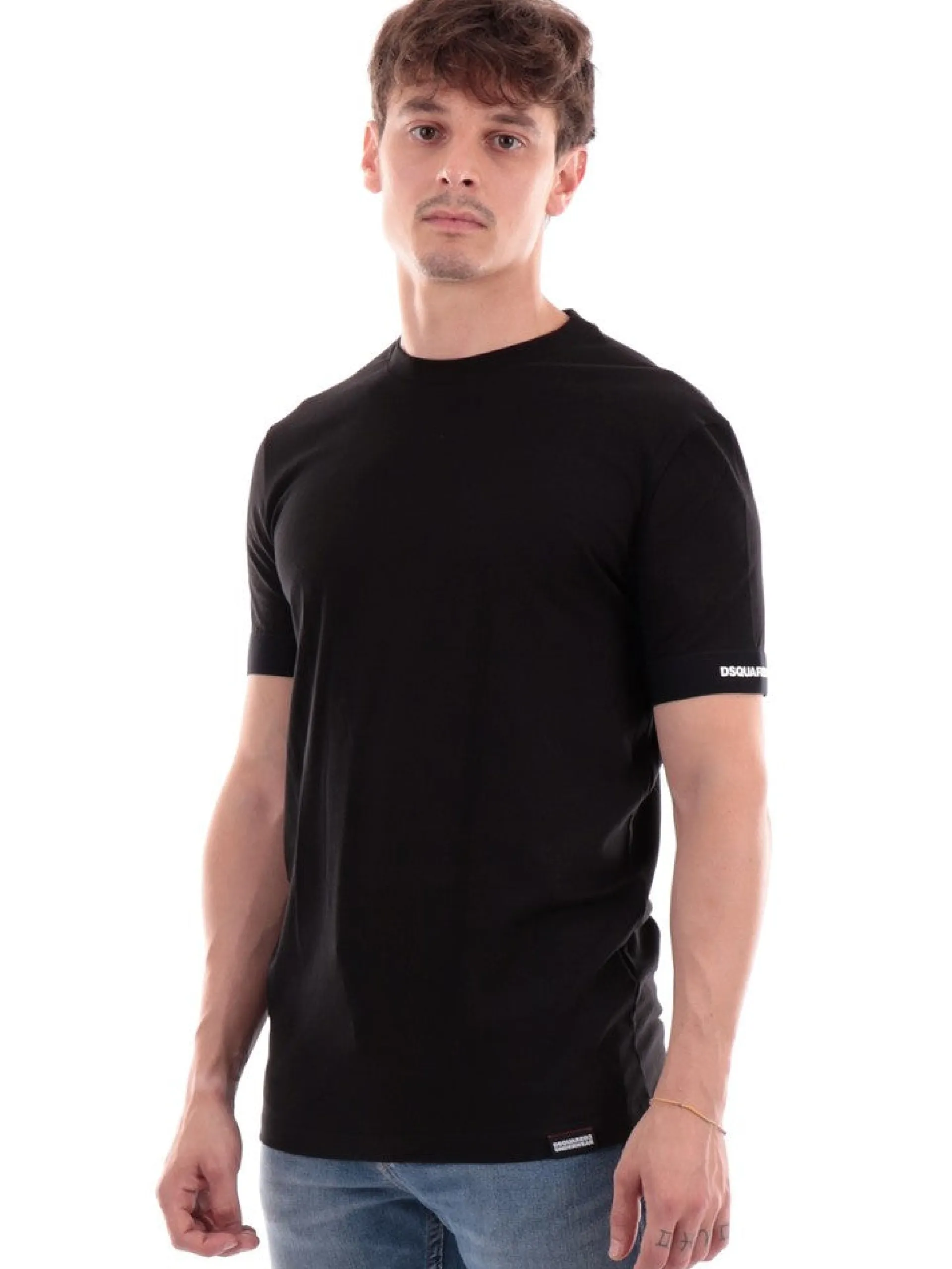 DSQUARED T-Shirt*T-shirt nera da uomo Round Neck D9M3U4810