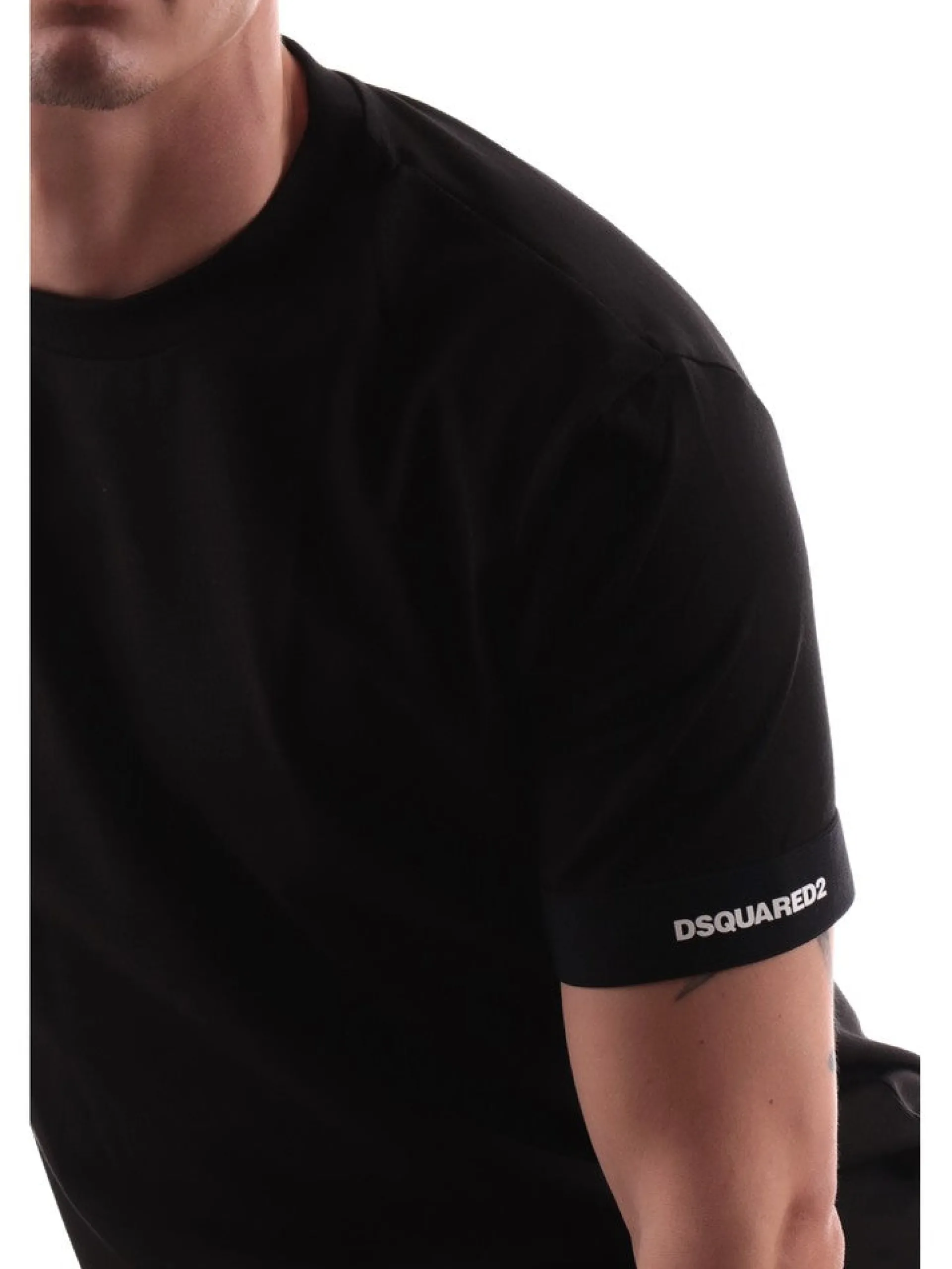 DSQUARED T-Shirt*T-shirt nera da uomo Round Neck D9M3U4810