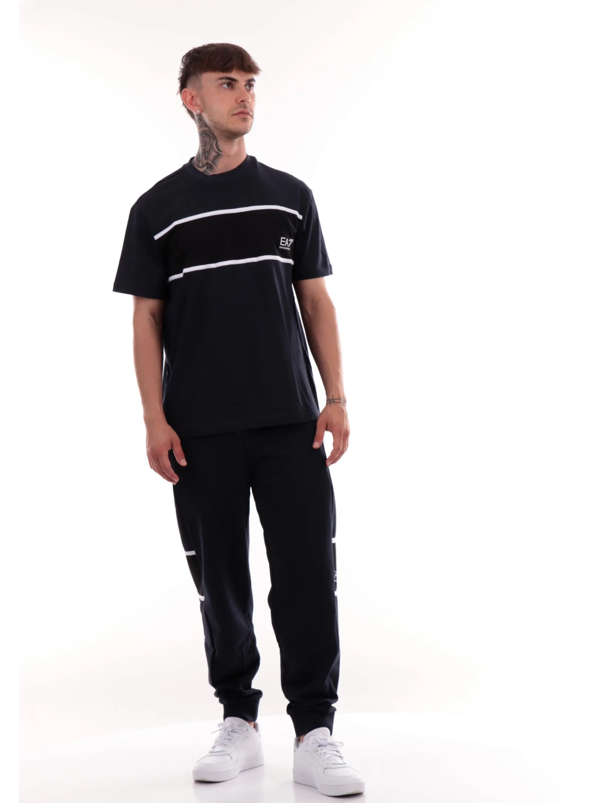 EMPORIO ARMANI 7 T-Shirt*T-shirt Emporio Armani EA7 blu da uomo con banda 6DPT47PJTJZ
