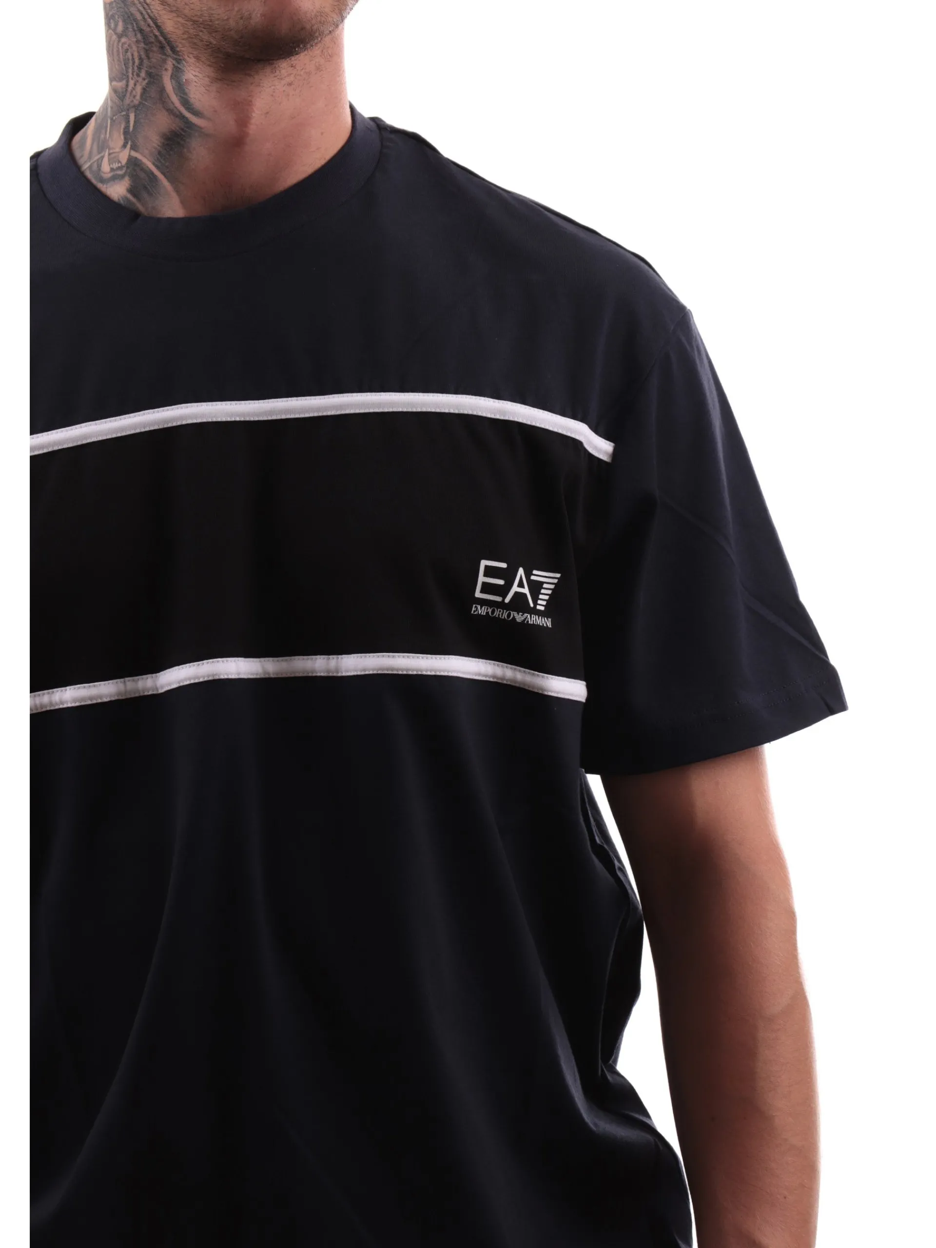 EMPORIO ARMANI 7 T-Shirt*T-shirt Emporio Armani EA7 blu da uomo con banda 6DPT47PJTJZ