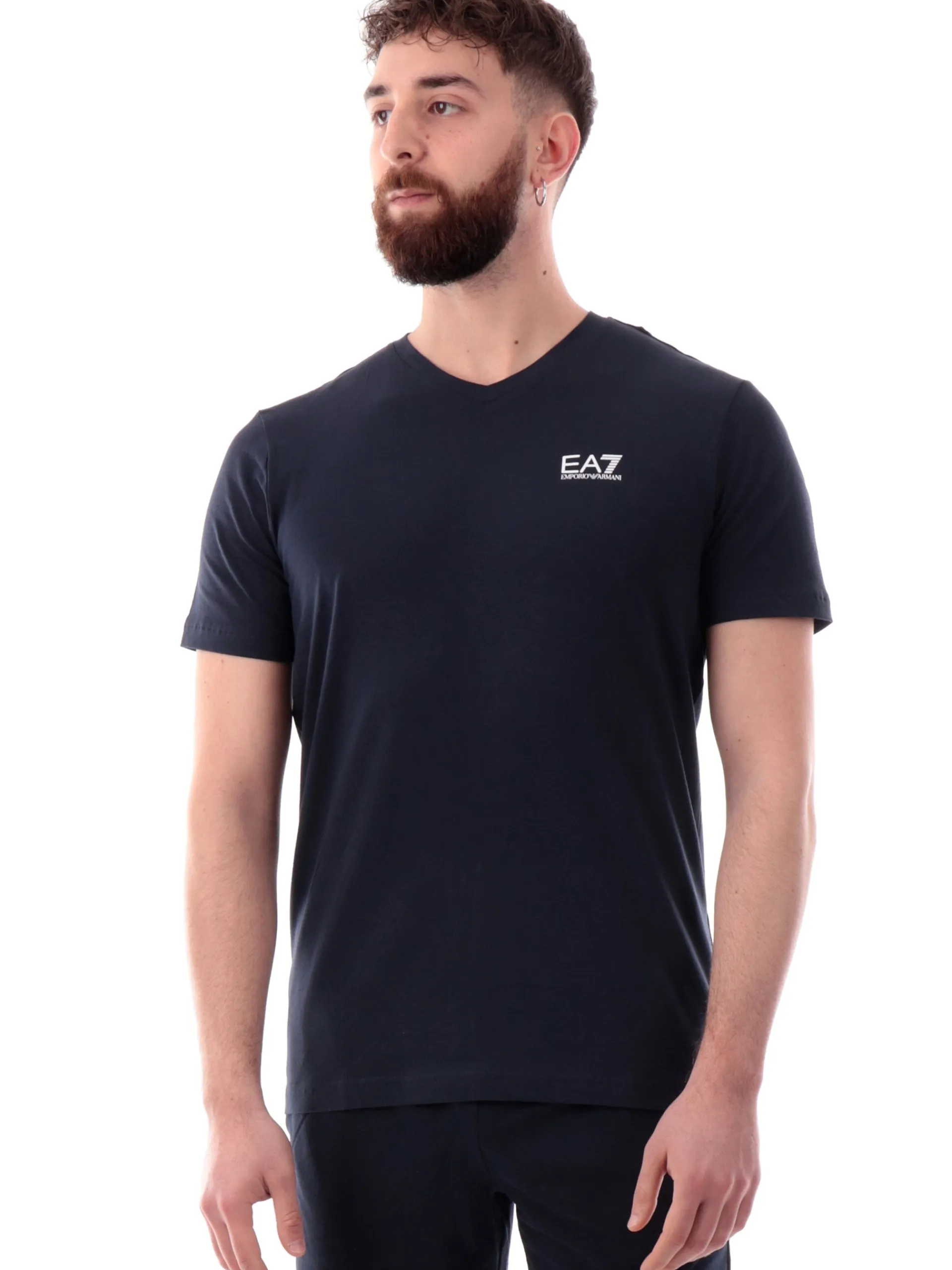 EMPORIO ARMANI 7 T-Shirt*T-shirt Emporio Armani EA7 blu da uomo scollo a V 8NPT27PJVQZ