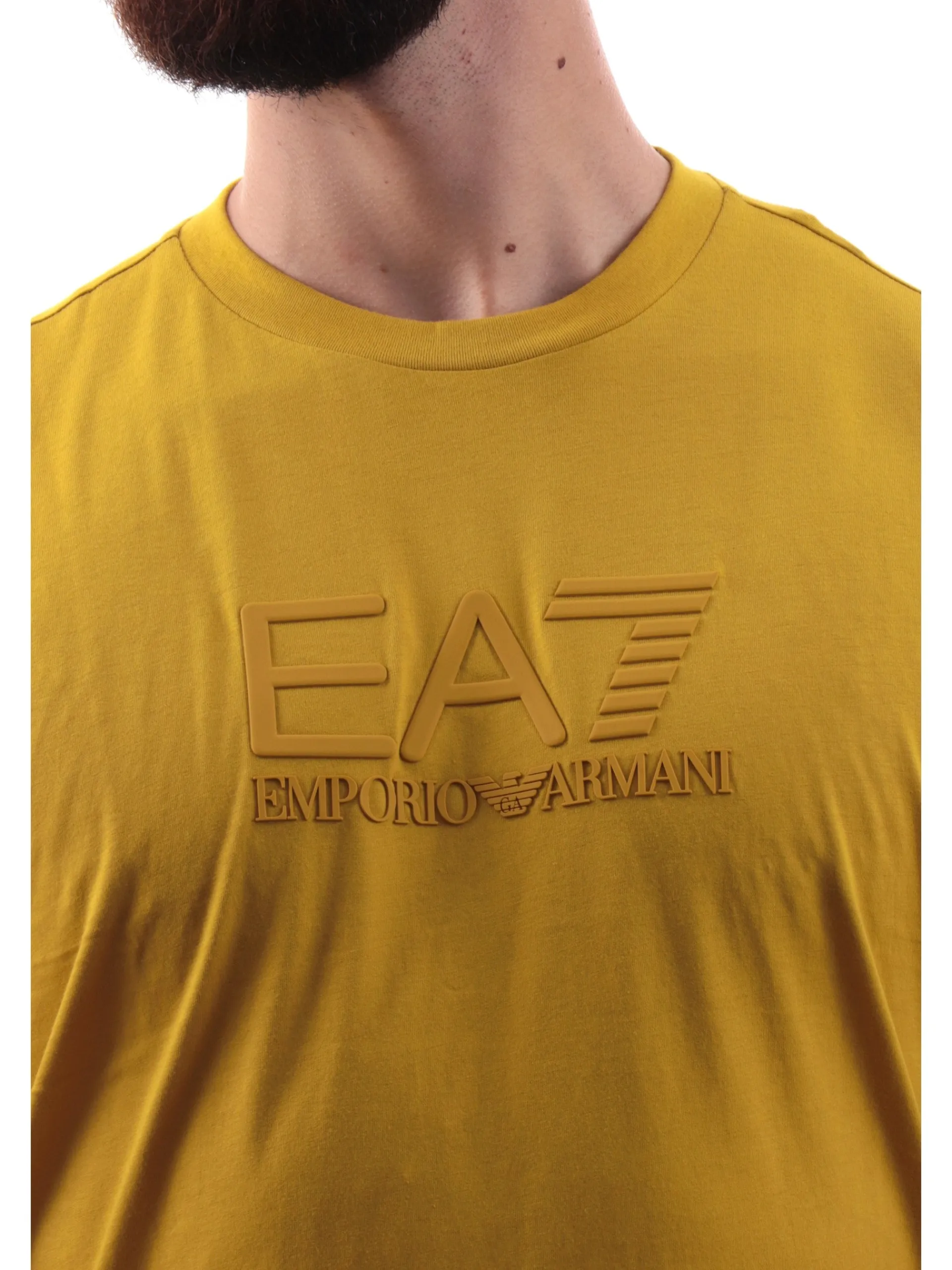 EMPORIO ARMANI 7 T-Shirt*T-shirt Emporio Armani EA7 gialla da uomo patch gommato 7M000224AF10375