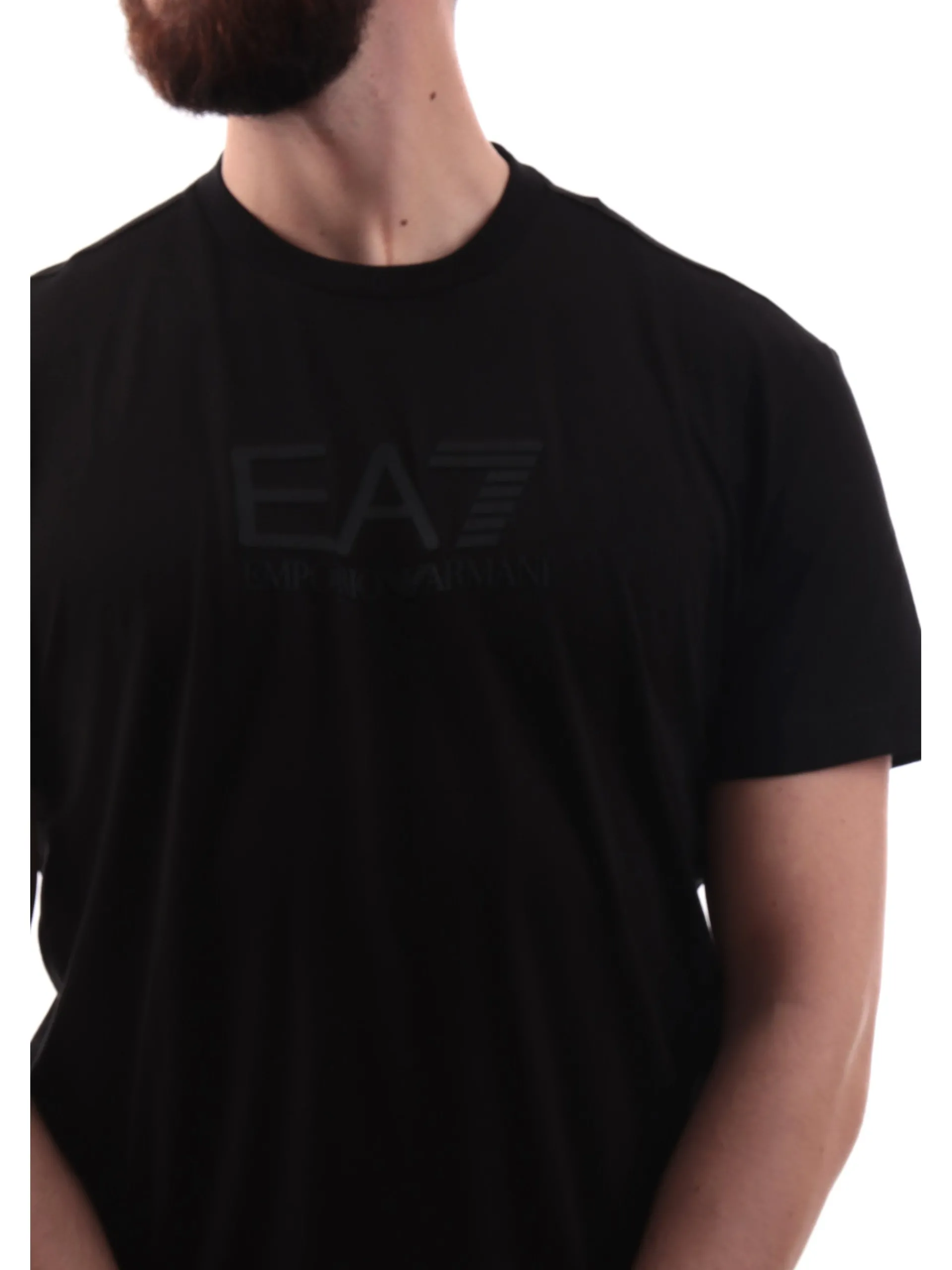 EMPORIO ARMANI 7 T-Shirt*T-shirt Emporio Armani EA7 nera da uomo patch gommato 7M000224AF10375
