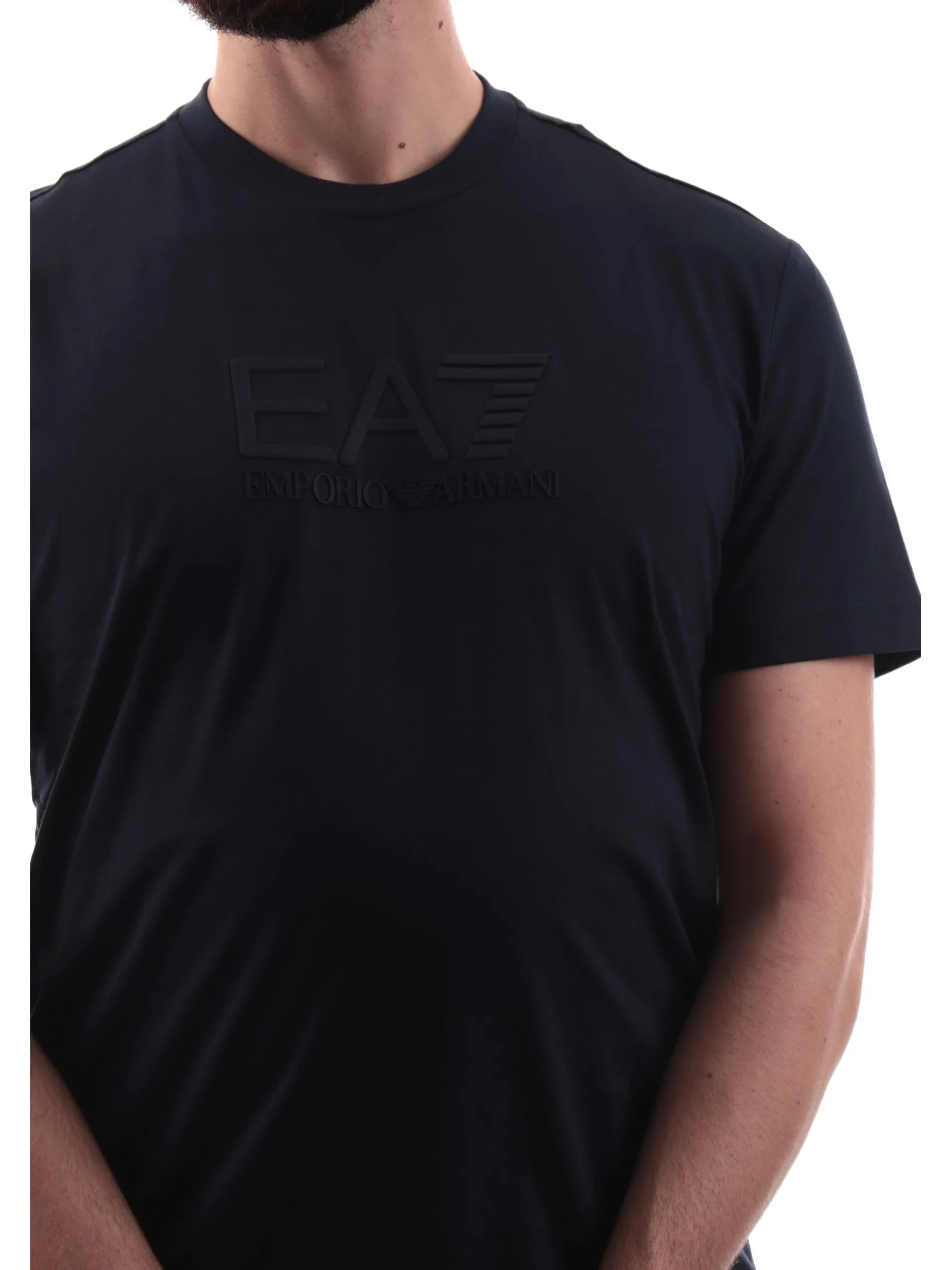 EMPORIO ARMANI 7 T-Shirt*T-shirt Emporio Armani EA7 blu da uomo patch gommato 7M000224AF10375