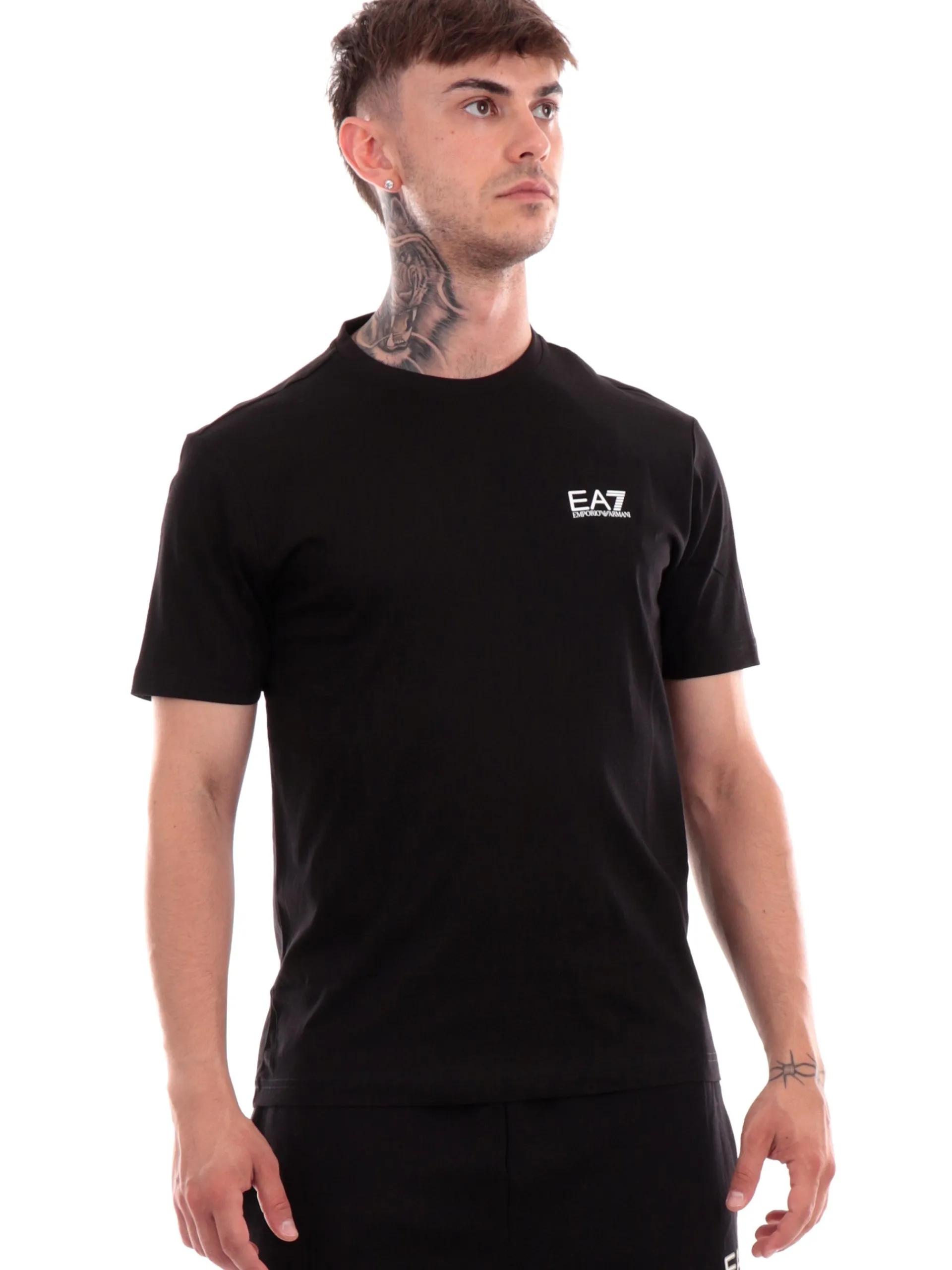 EMPORIO ARMANI 7 T-Shirt*T-shirt Emporio Armani nera da uomo con logo 8NPT25JVPZ