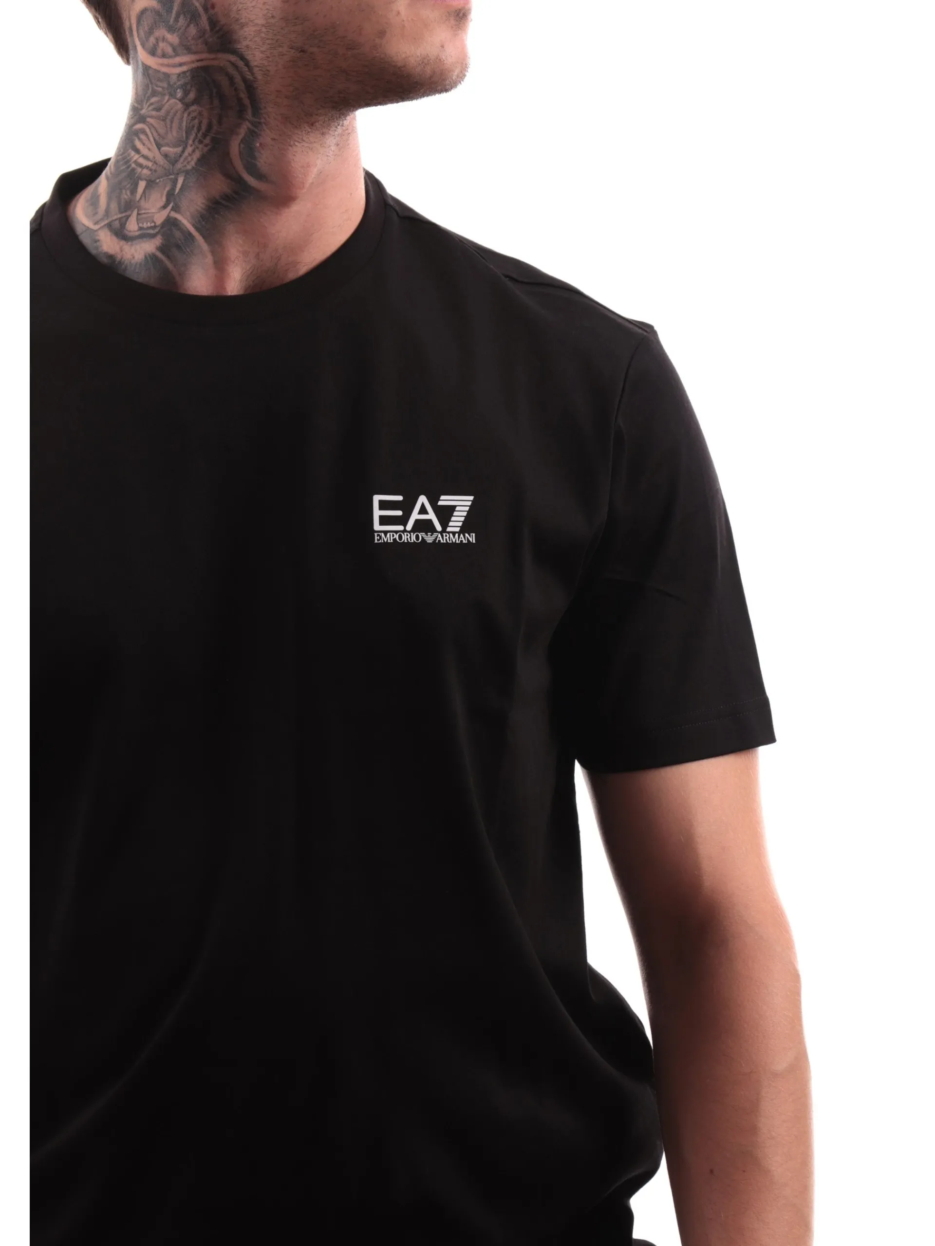 EMPORIO ARMANI 7 T-Shirt*T-shirt Emporio Armani nera da uomo con logo 8NPT25JVPZ