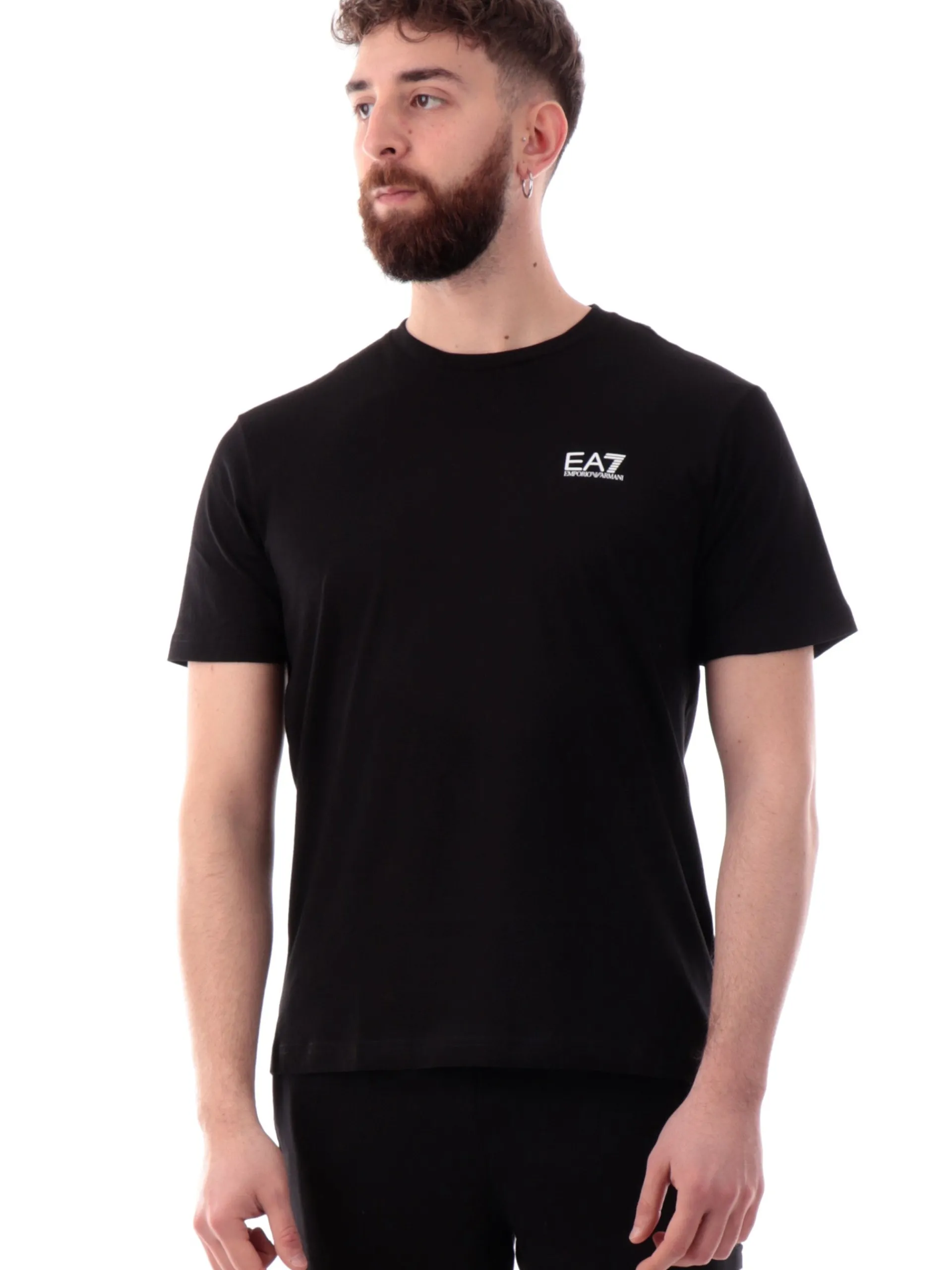 EMPORIO ARMANI 7 T-Shirt*T-shirt Emporio Armani nera da uomo logo davanti e dietro 7M000567AF10375