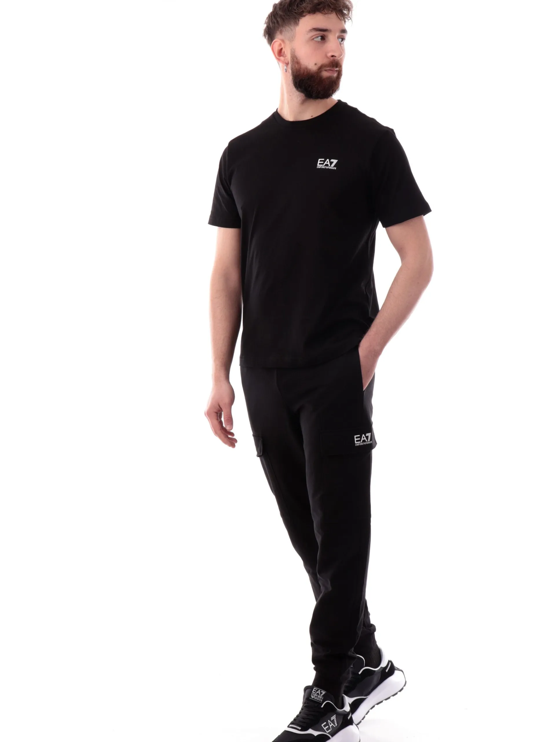 EMPORIO ARMANI 7 T-Shirt*T-shirt Emporio Armani nera da uomo logo davanti e dietro 7M000567AF10375