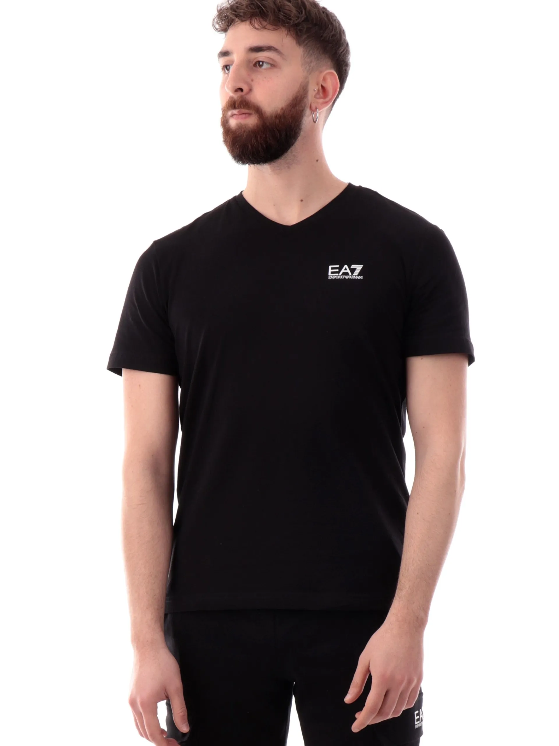 EMPORIO ARMANI 7 T-Shirt*T-shirt Emporio Armani nera da uomo scollo a V 8NPT27PJVQZ