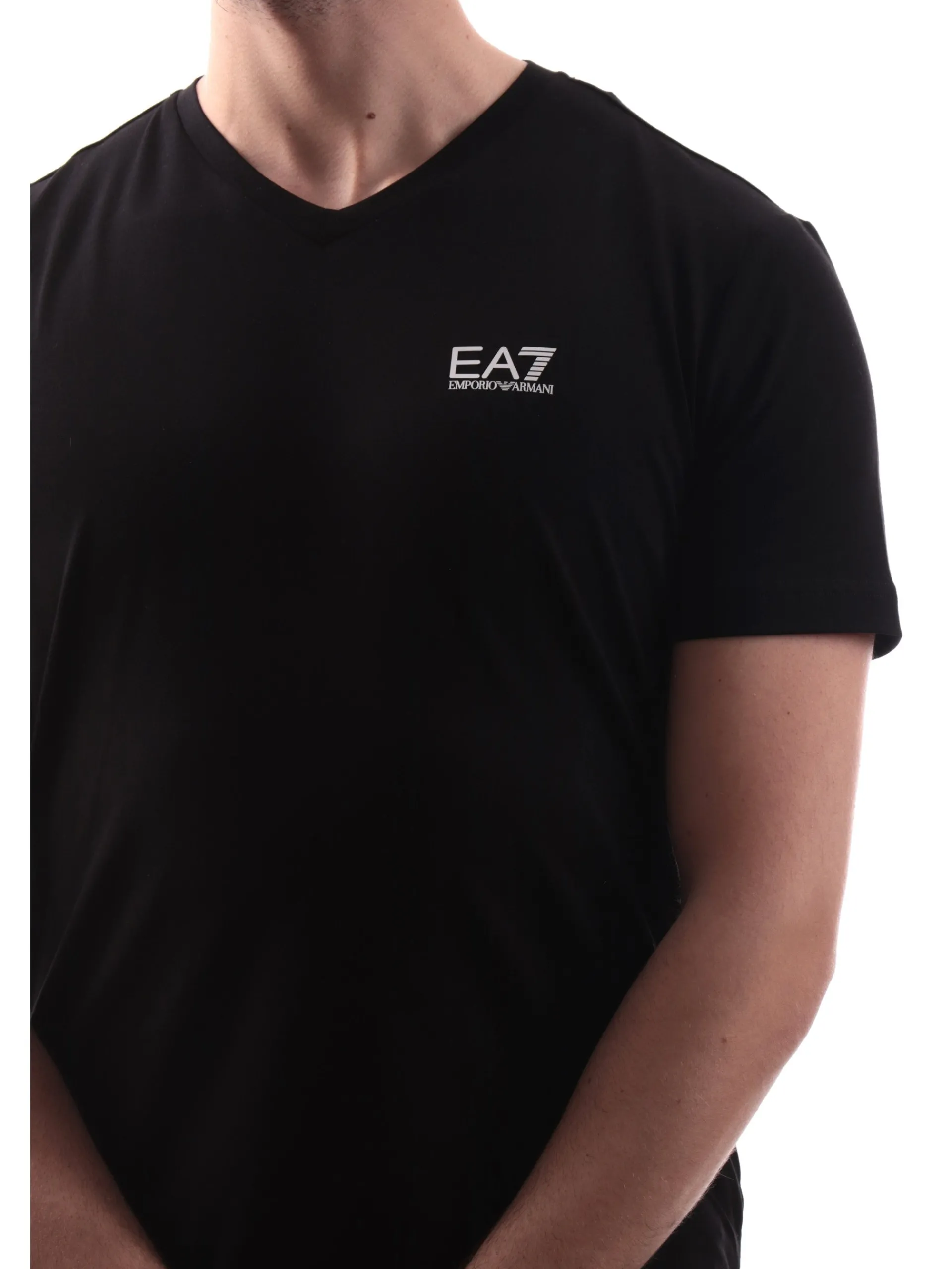 EMPORIO ARMANI 7 T-Shirt*T-shirt Emporio Armani nera da uomo scollo a V 8NPT27PJVQZ