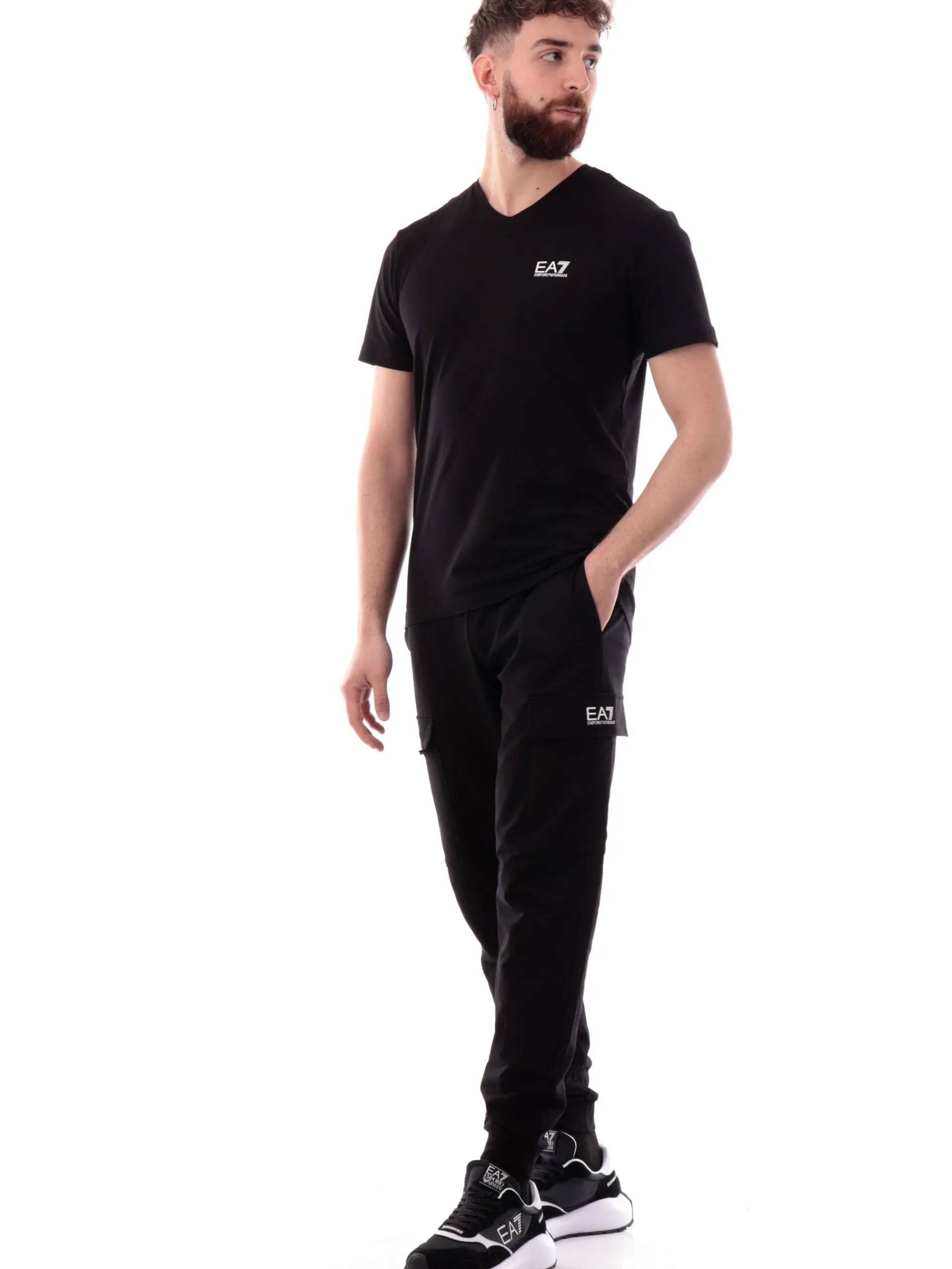 EMPORIO ARMANI 7 T-Shirt*T-shirt Emporio Armani nera da uomo scollo a V 8NPT27PJVQZ