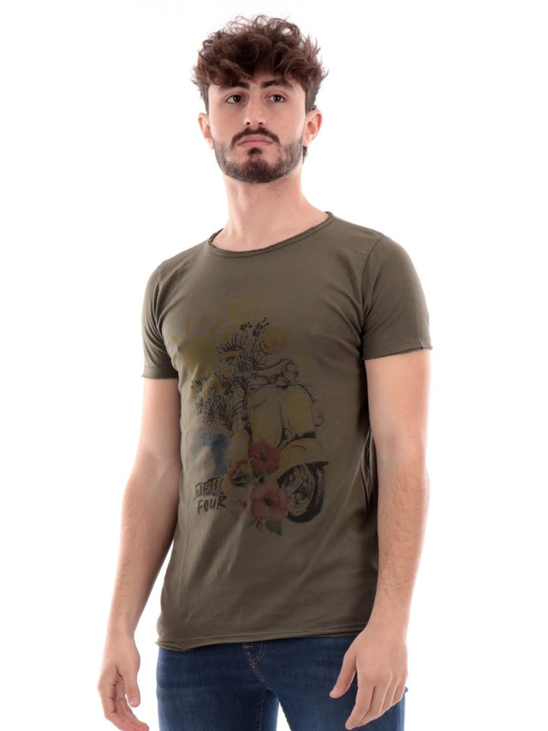 FIFTY FOUR T-Shirt*T-shirt verde militare da uomo FLUSHT396