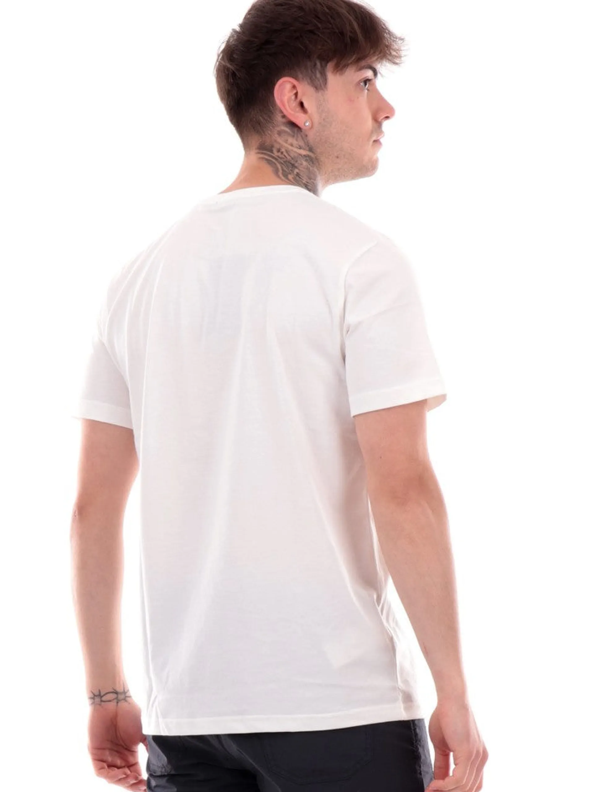 FRED PERRY T-Shirt*T-shirt bianca da uomo logo nero Crew Neck M1600