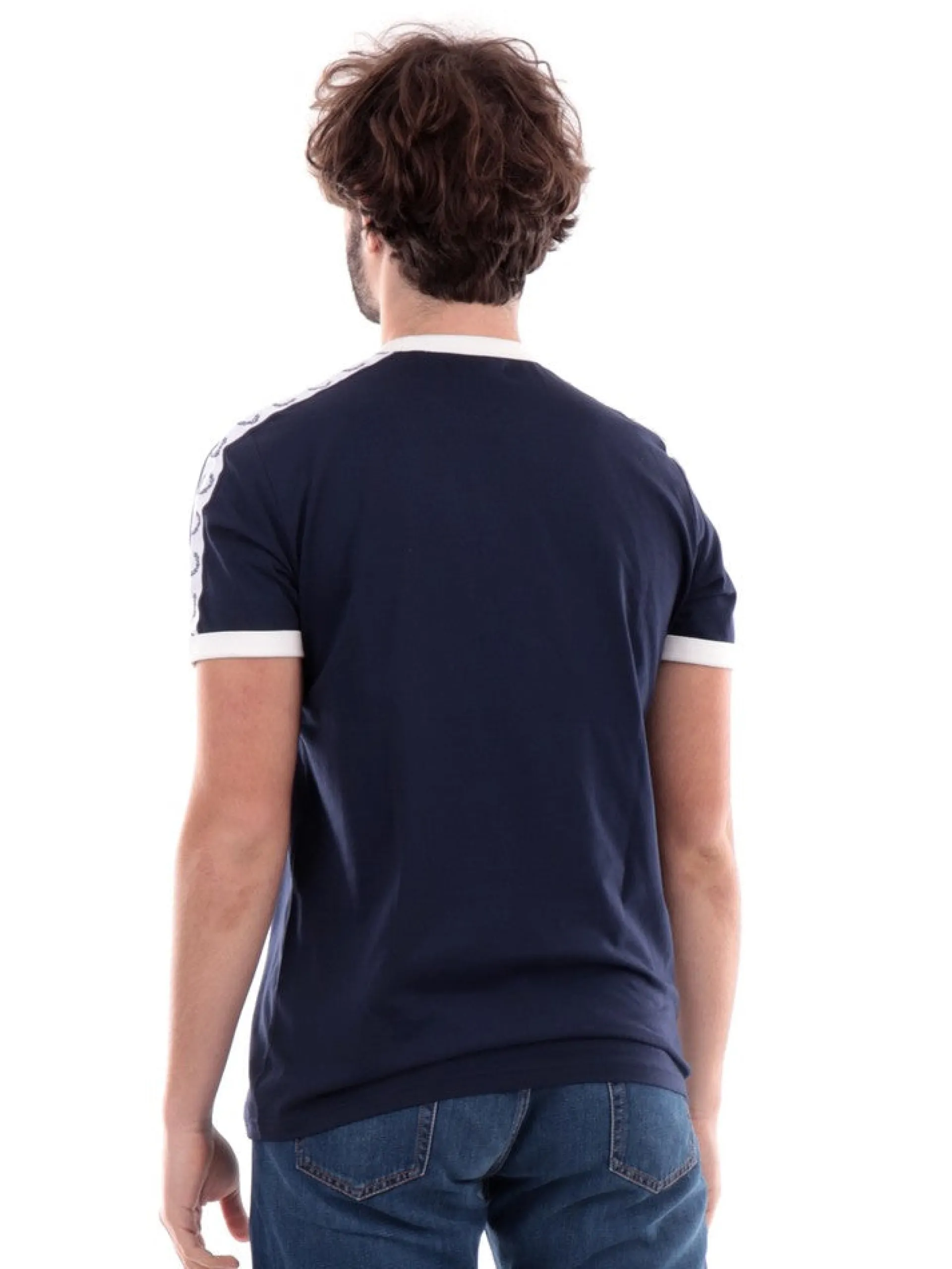 FRED PERRY T-Shirt*T-Shirt blu scuro da uomo Taped Ringer M4620