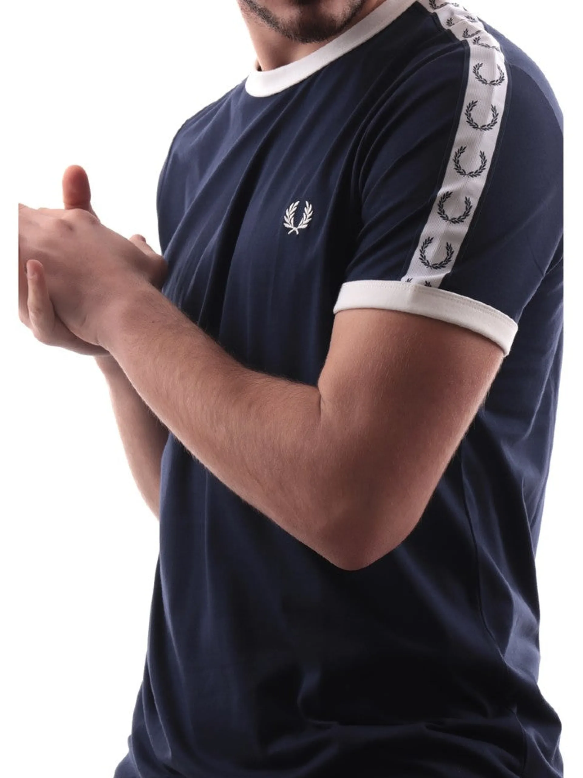 FRED PERRY T-Shirt*T-Shirt blu scuro da uomo Taped Ringer M4620
