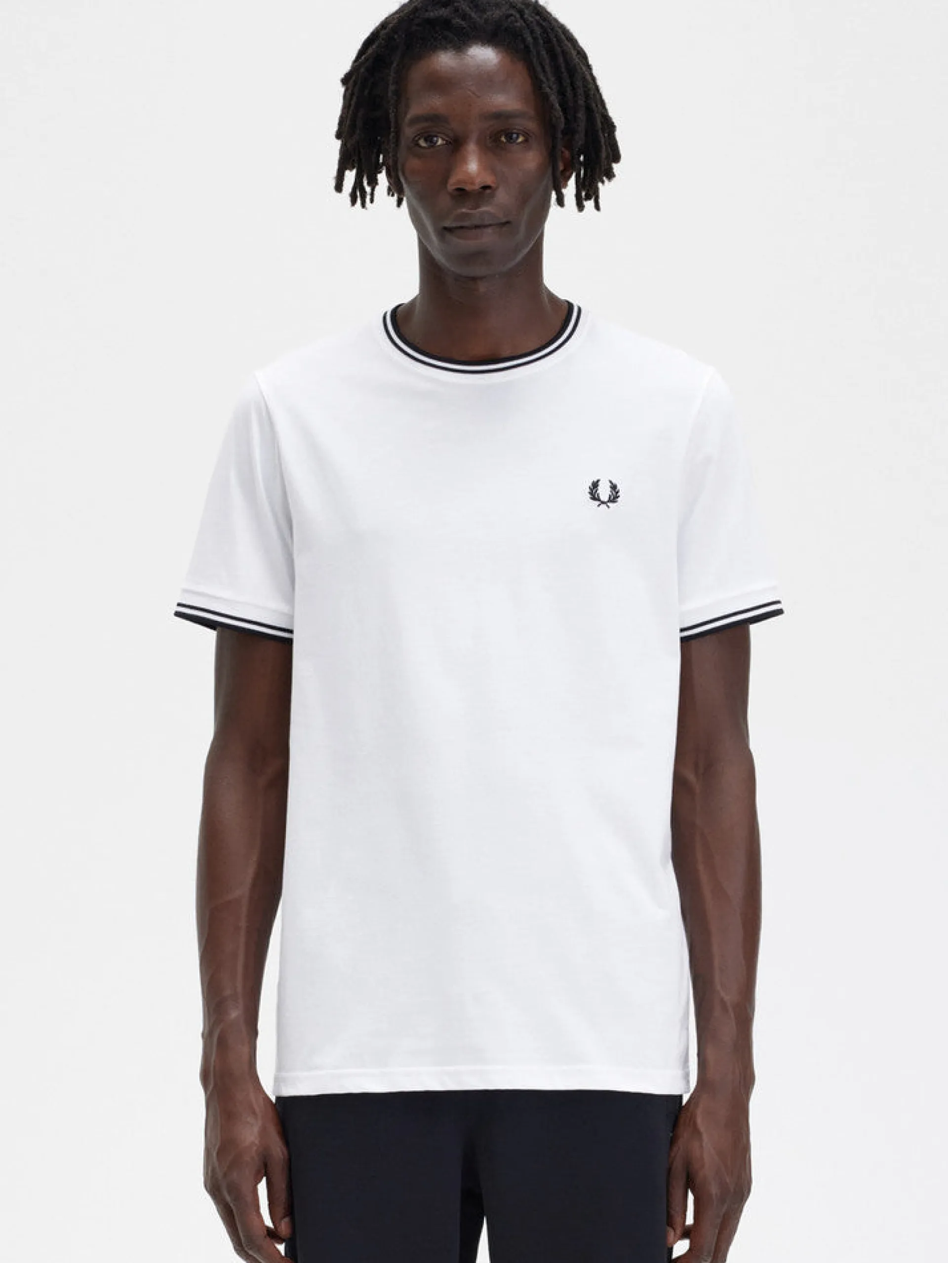 FRED PERRY T-Shirt*T-shirt Twin Tipped bianca da uomo M1588