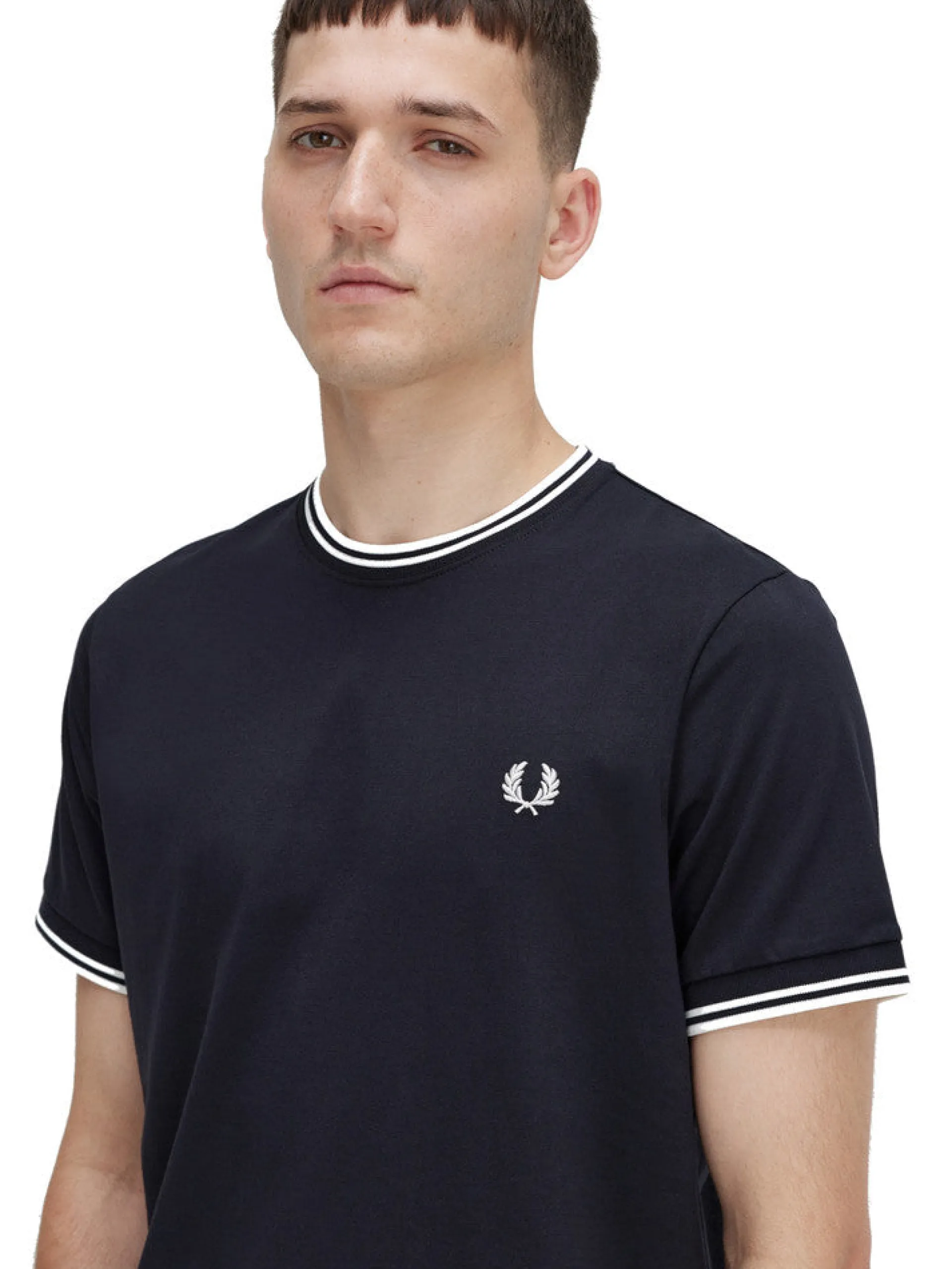 FRED PERRY T-Shirt*T-Shirt Twin Tipped nera da uomo M1588