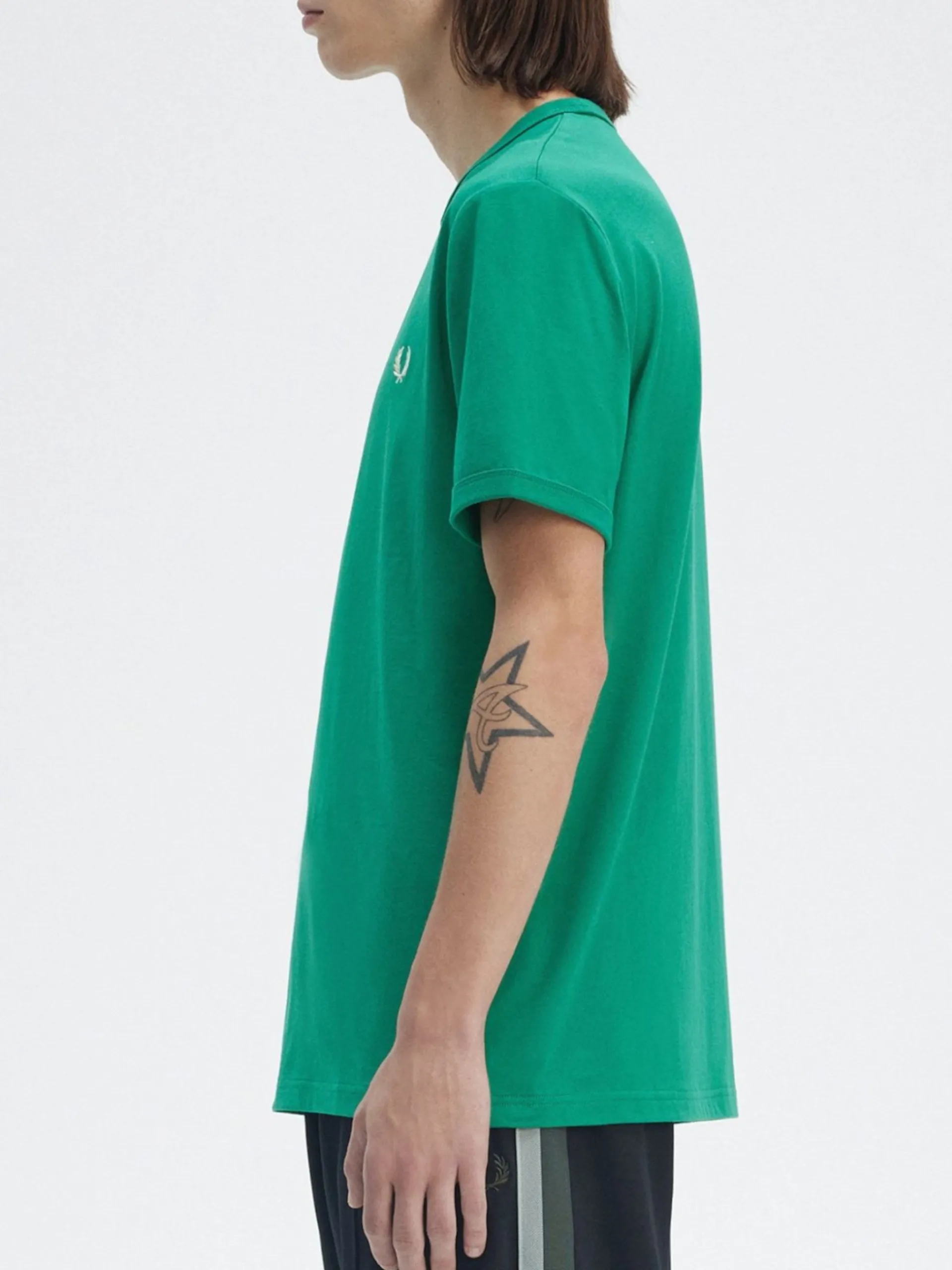 FRED PERRY T-Shirt*T-shirt verde da uomo Ringer M3519
