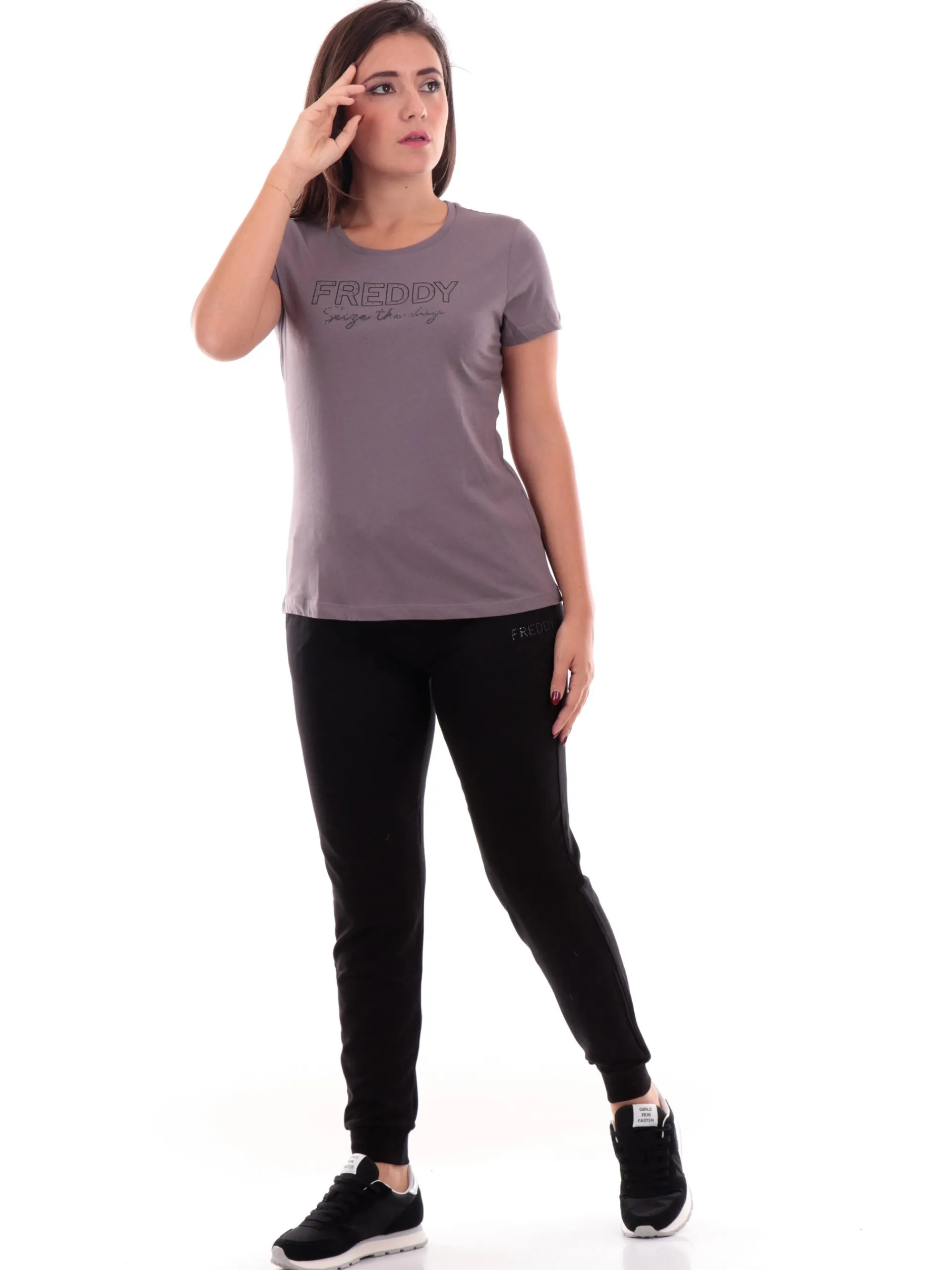 FREDDY T-Shirt*T-shirt lilla da donna con scritta strass F4WCXT1