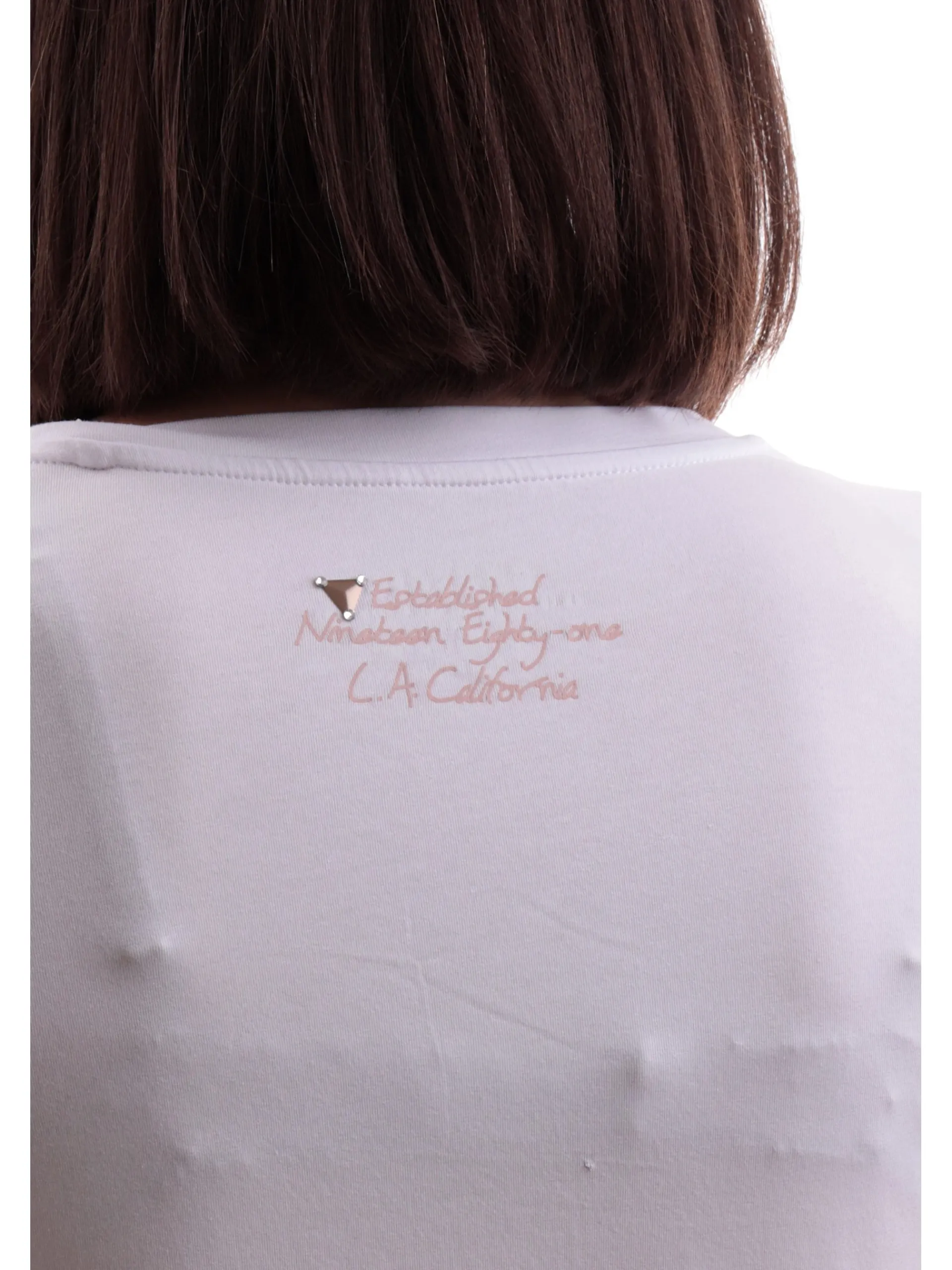 GUESS T-Shirt*T-shirt bianca da donna logo triangolo con strass W5RI22J1314