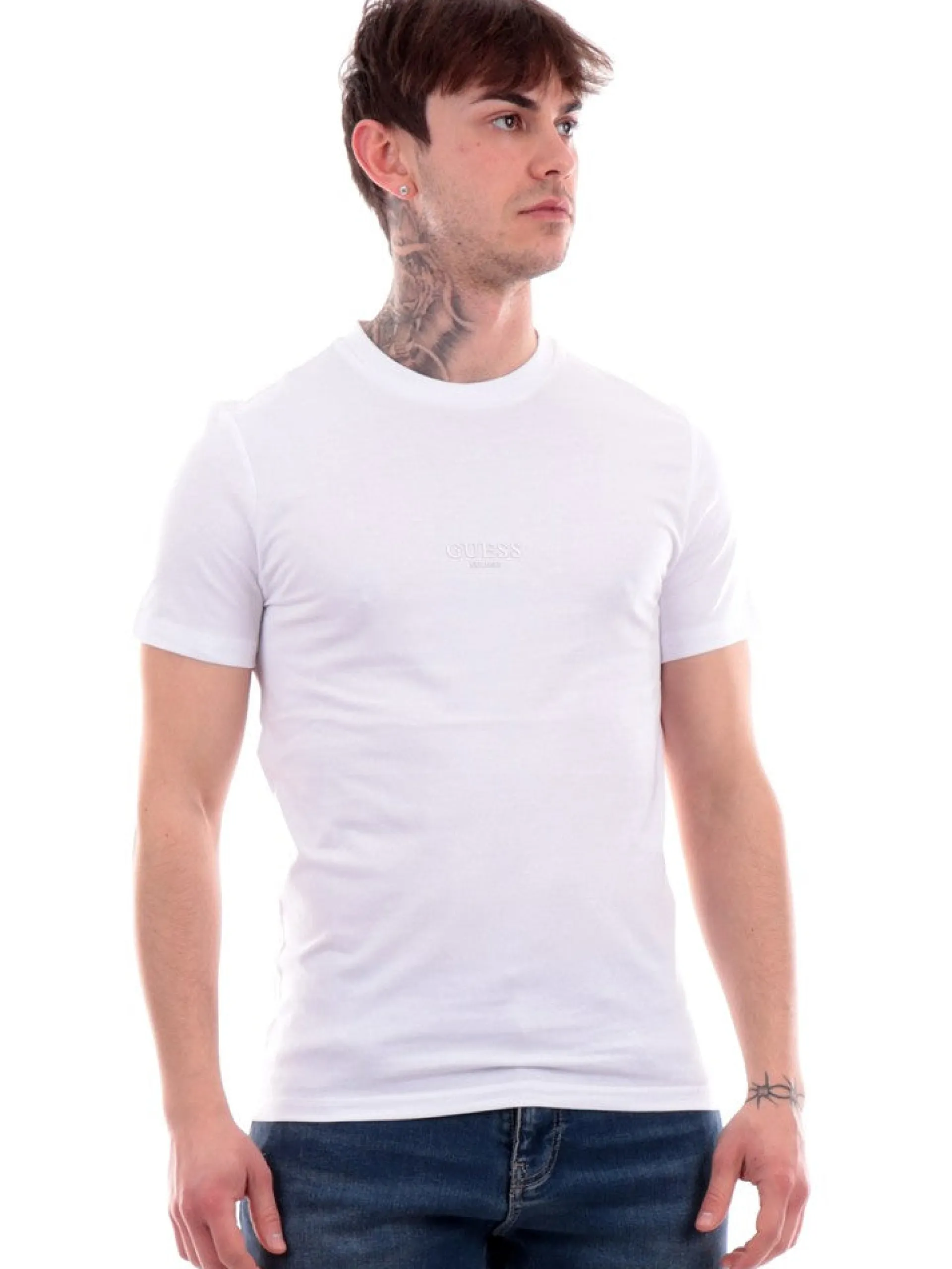 GUESS T-Shirt*T-shirt bianca da uomo con logo M2YI72I3Z14