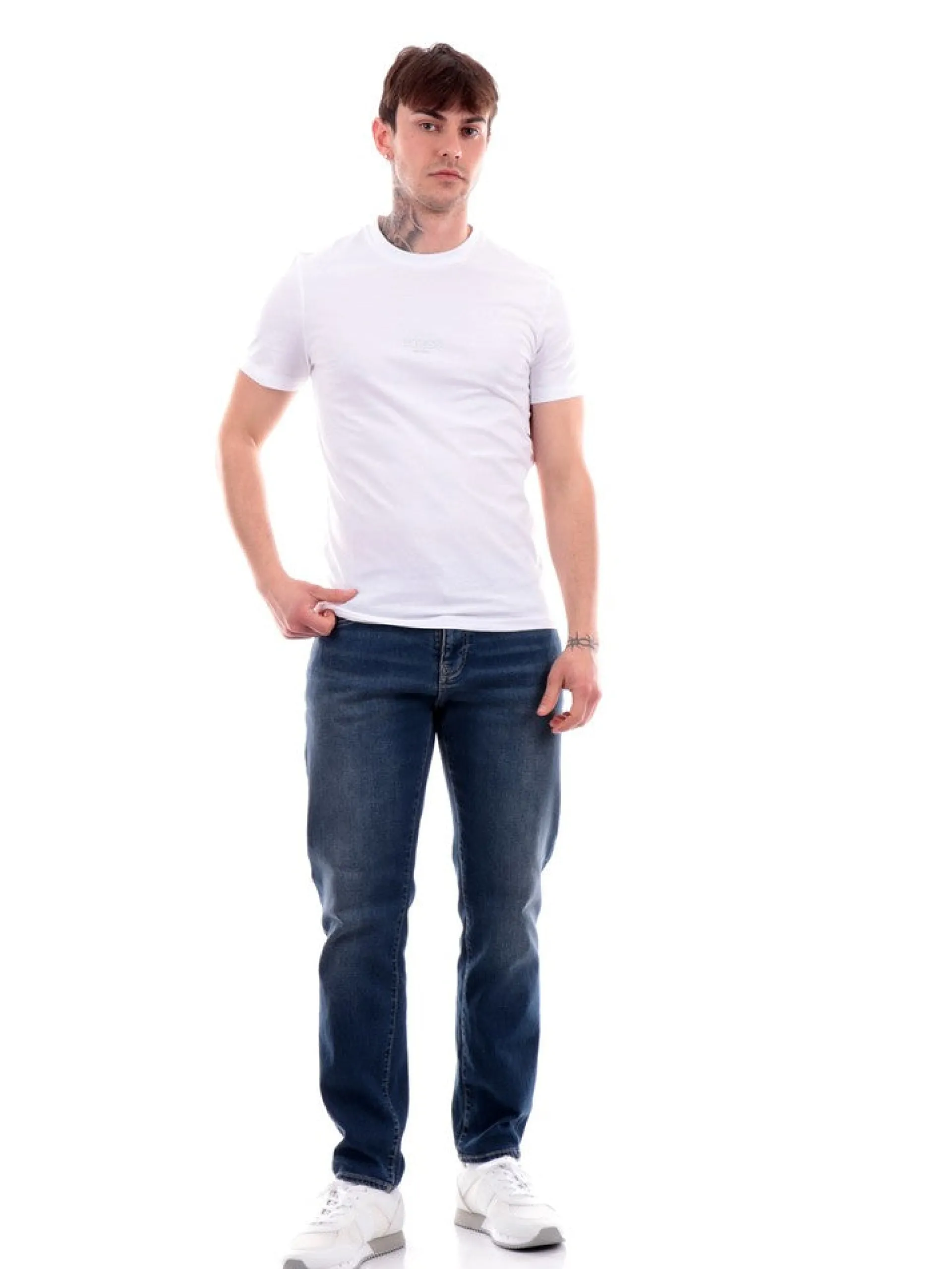 GUESS T-Shirt*T-shirt bianca da uomo con logo M2YI72I3Z14