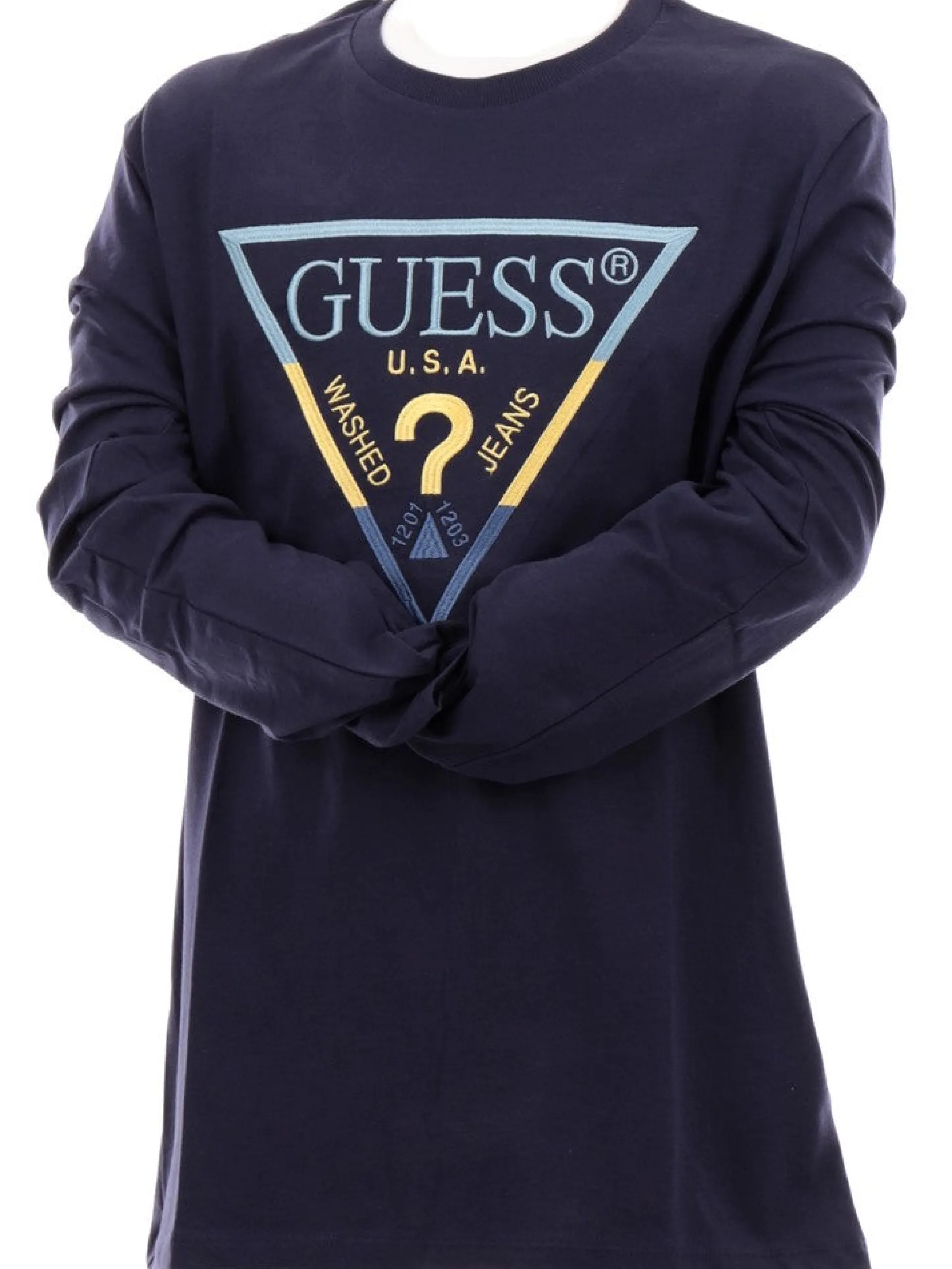 GUESS T-Shirt*T-shirt blu da bambino maxi logo ricamato L4YI07K8HM4