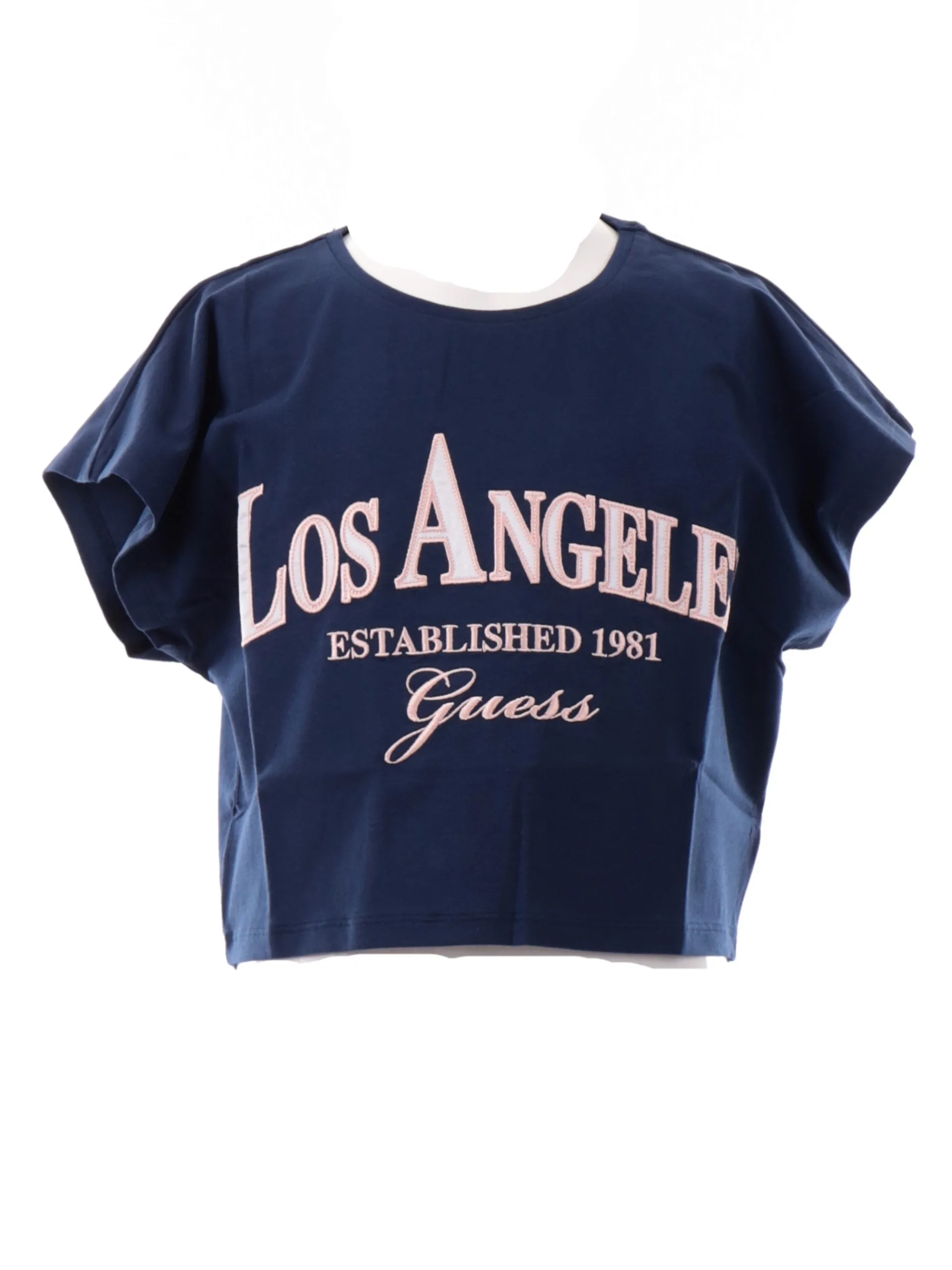 GUESS T-Shirt*T-shirt blu da bambina crop maxi ricamo J5RI29K6YW4