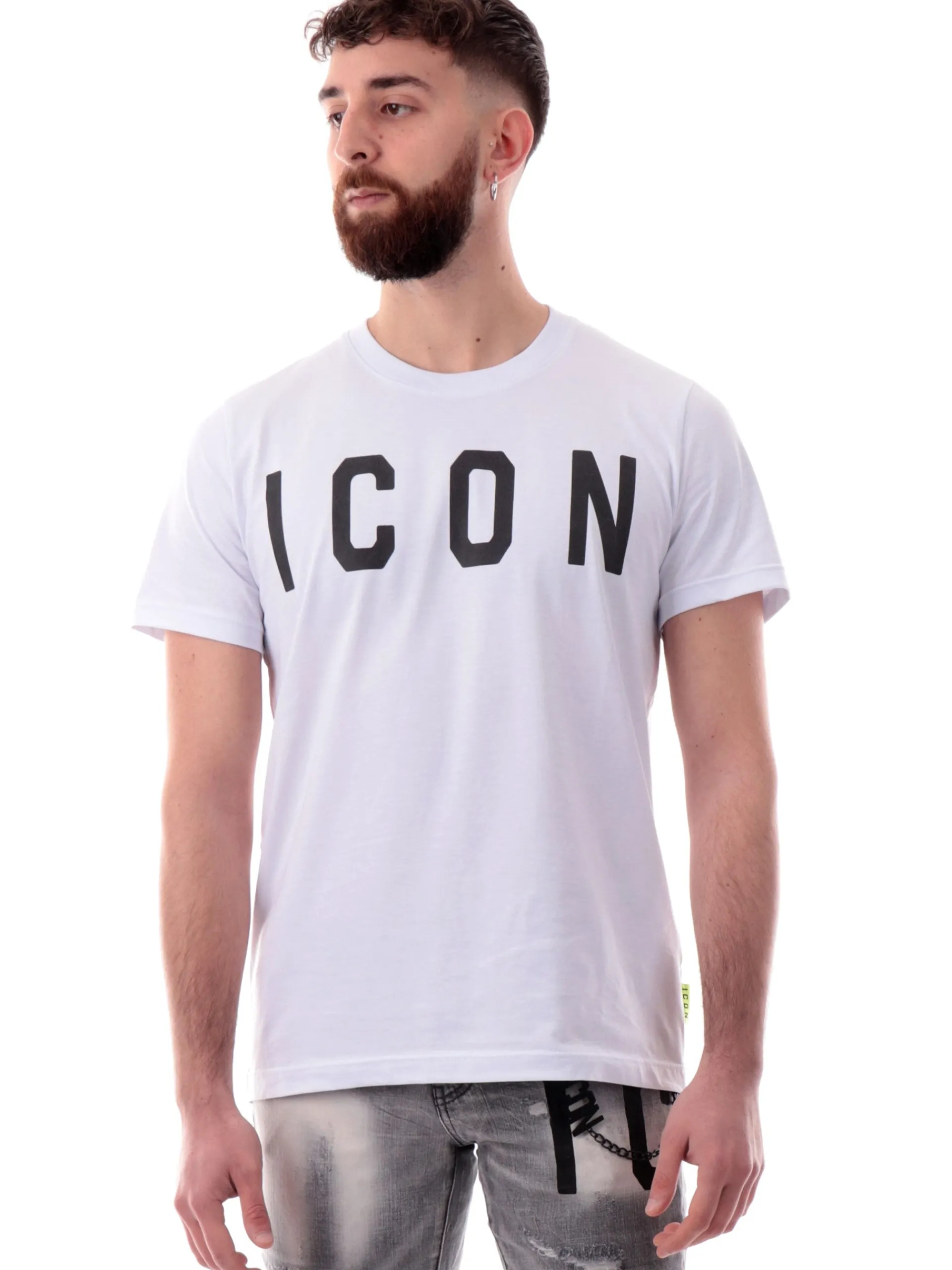 ICON T-Shirt*T-shirt bianca da uomo maxi logo ICUS2S5T021