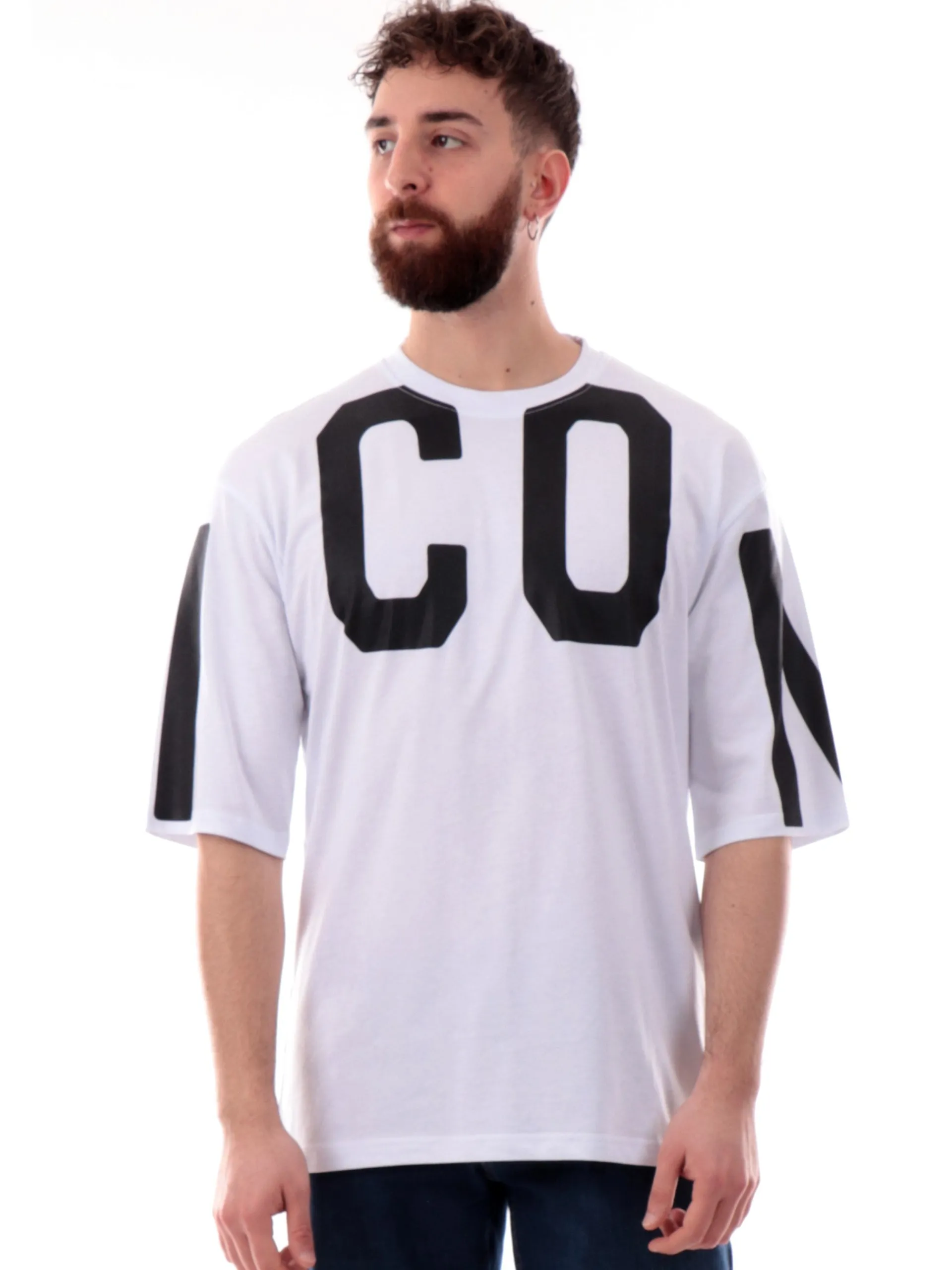 ICON T-Shirt*T-shirt bianca da uomo Logo bianco Maxi ICUS2S5T063