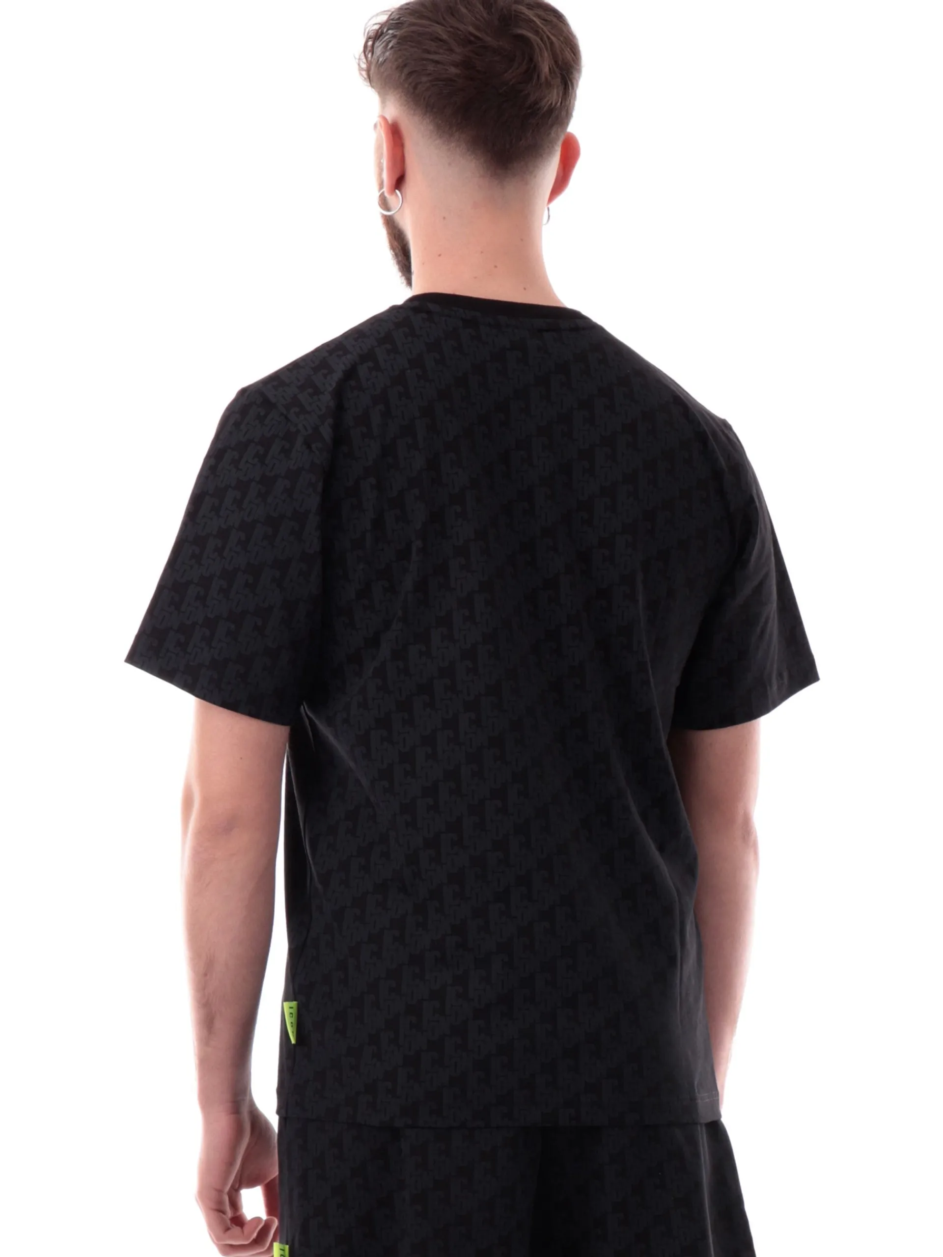 ICON T-Shirt*T-shirt nera da uomo logo all over ICUS2S5T036