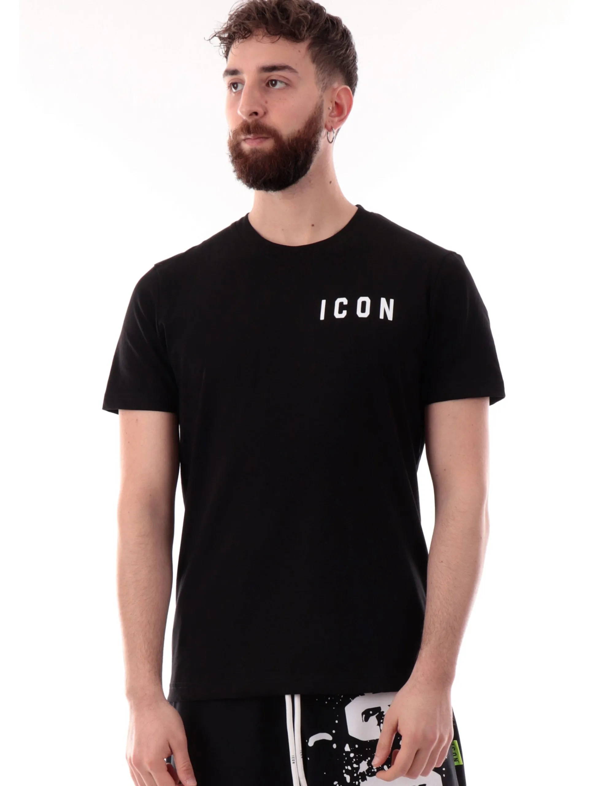 ICON T-Shirt*T-shirt nera da uomo logo sul cuore ICUS2S5T022