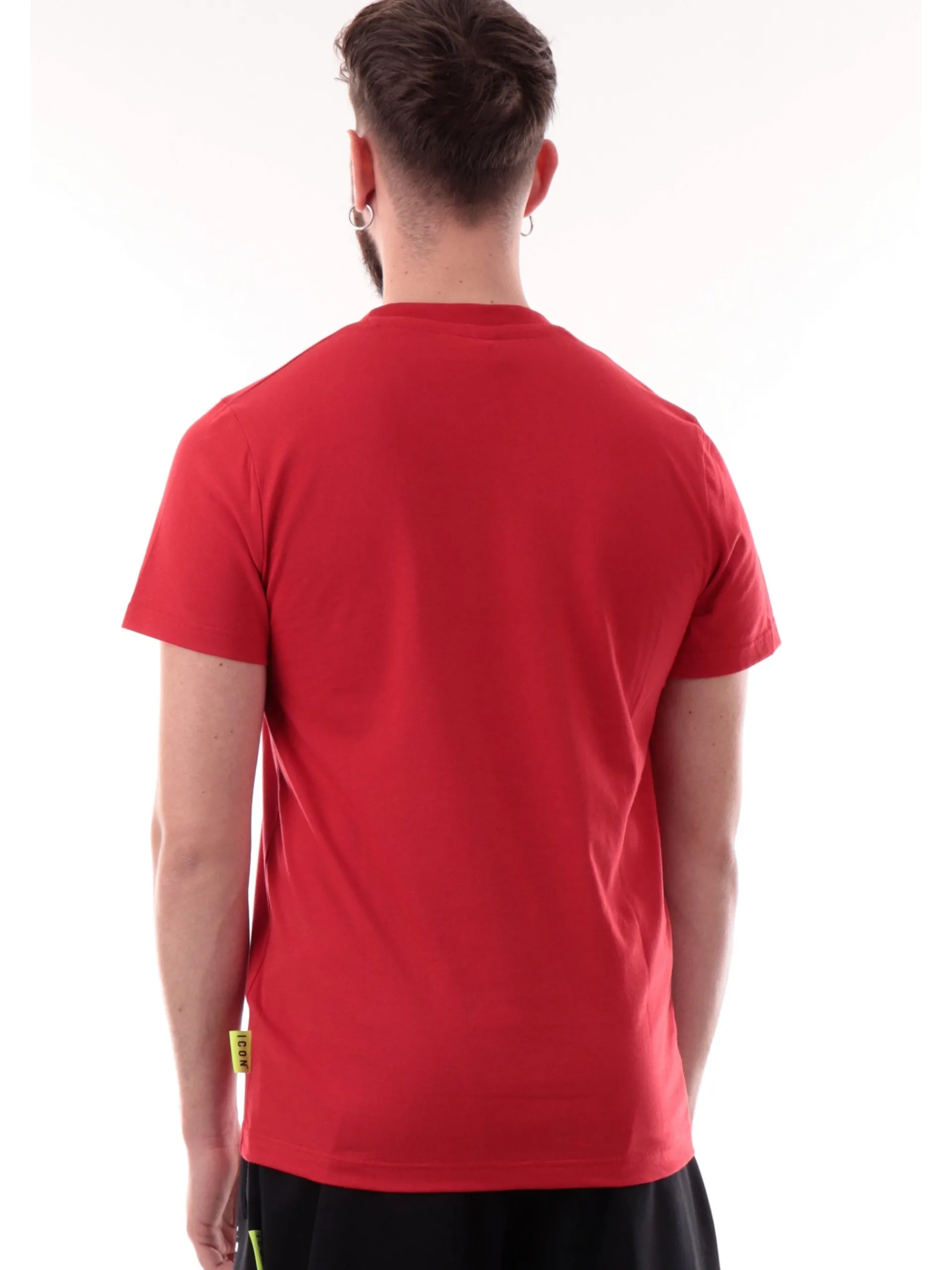 ICON T-Shirt*T-shirt rossa da uomo maxi logo bianco ICUS2S5T021
