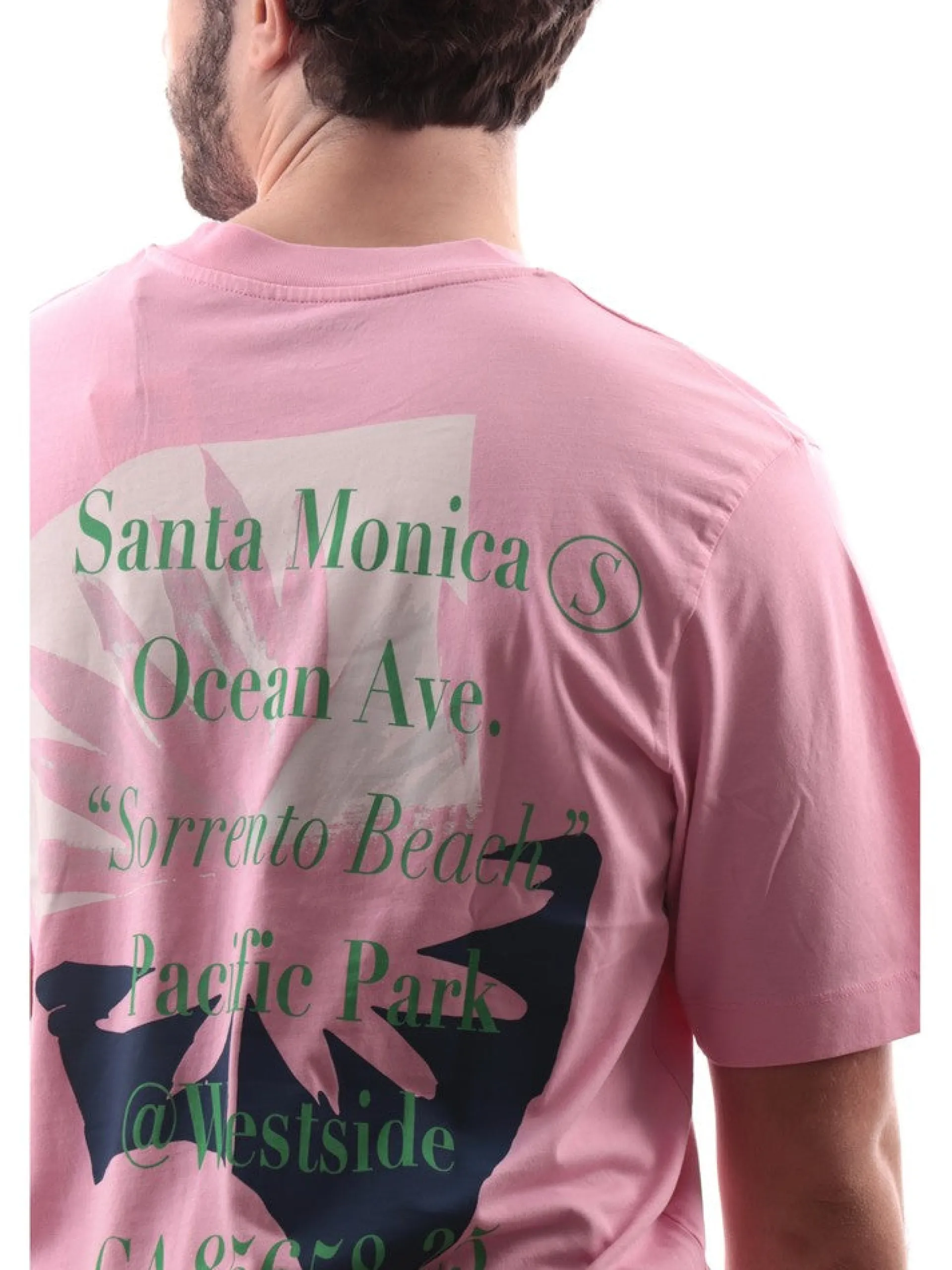 JACK&JONES T-Shirt*T-Shirt Jack and Jones rosa da uomo, maxi stampa 12230007