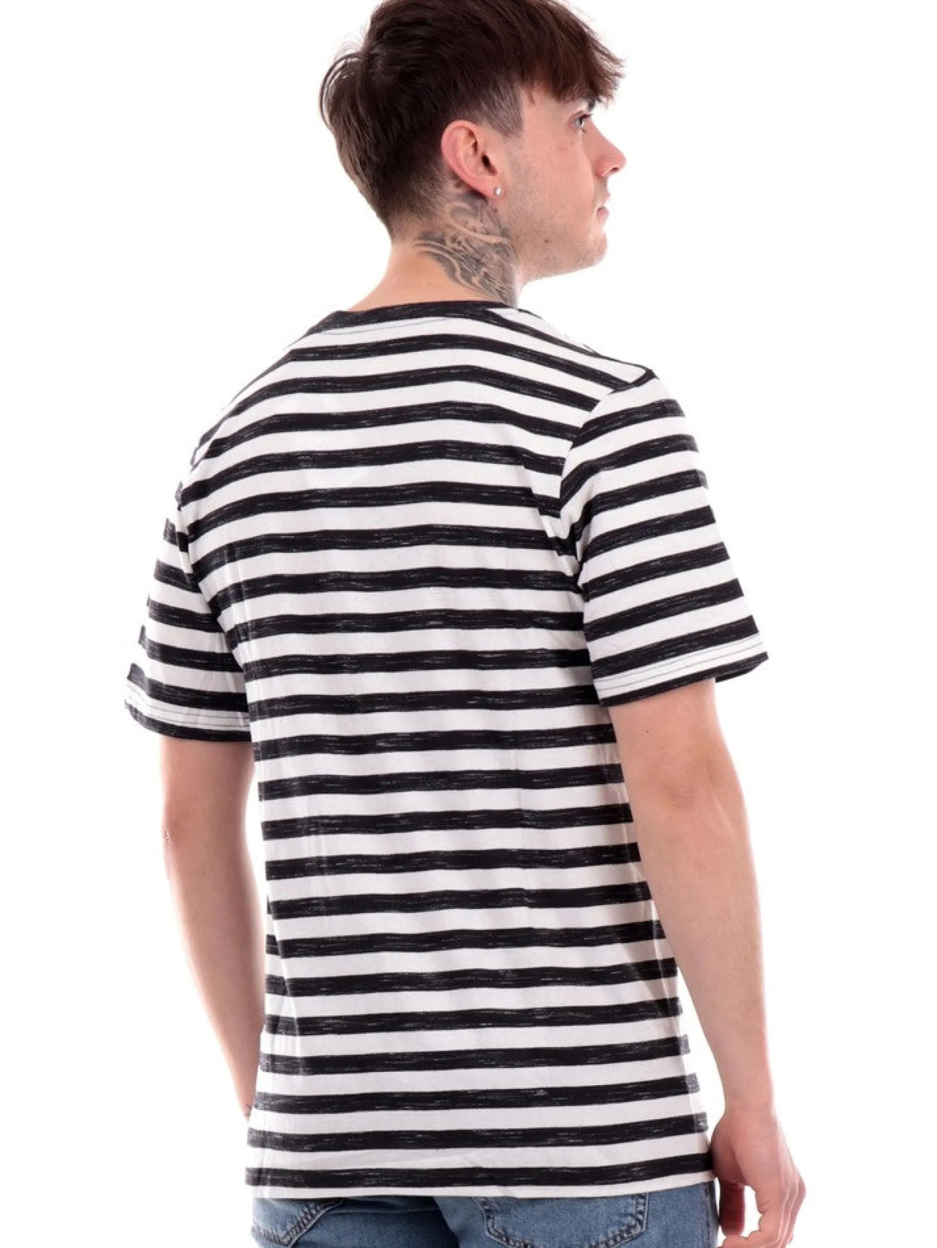 JACK&JONES T-Shirt*T-shirt Jack Jones nera da uomo a righe Stripe 12252176
